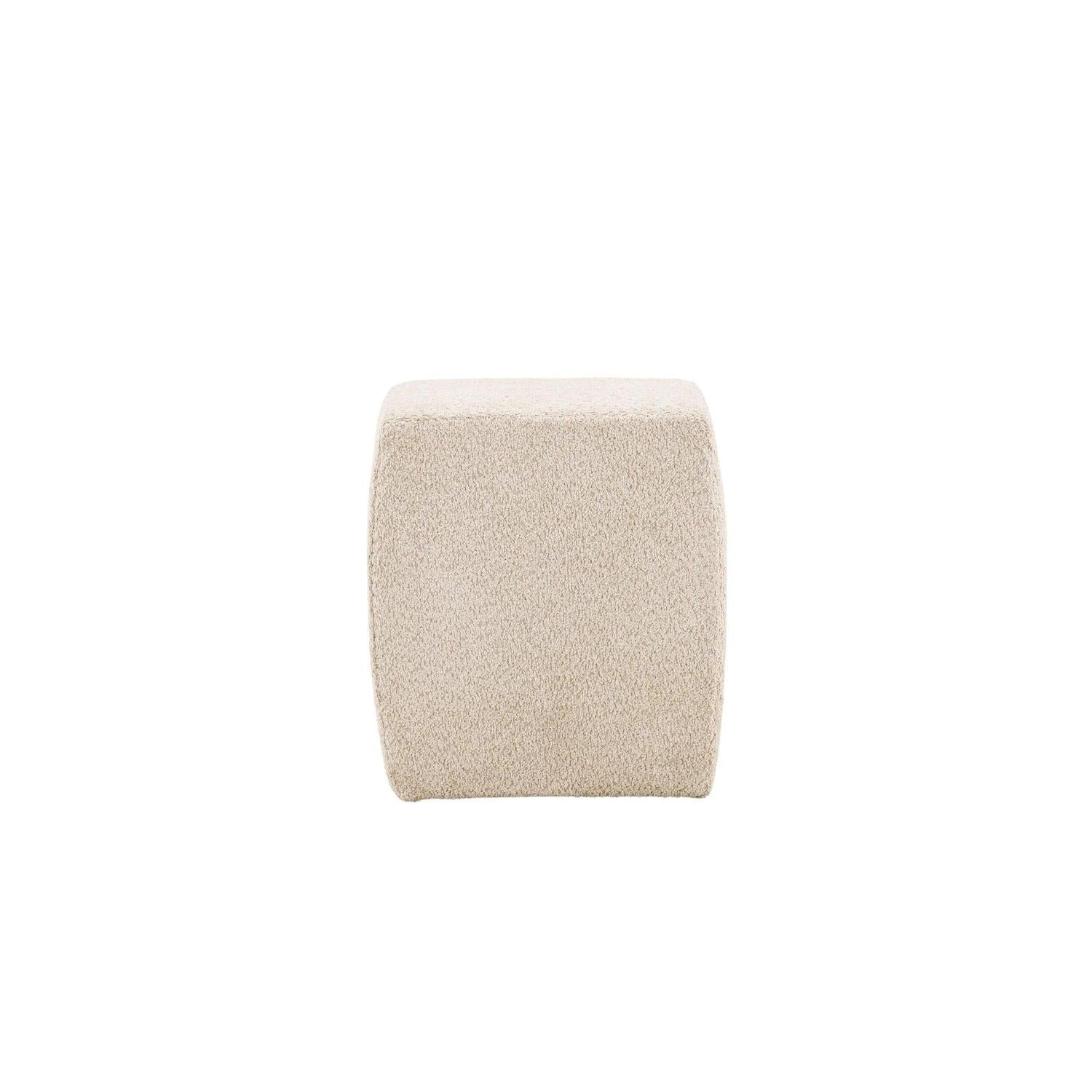 Pouf Hocker Neapel aus Teddy Bouclé 40*40cm - Beige-Pouf-Venture Home-le canapé