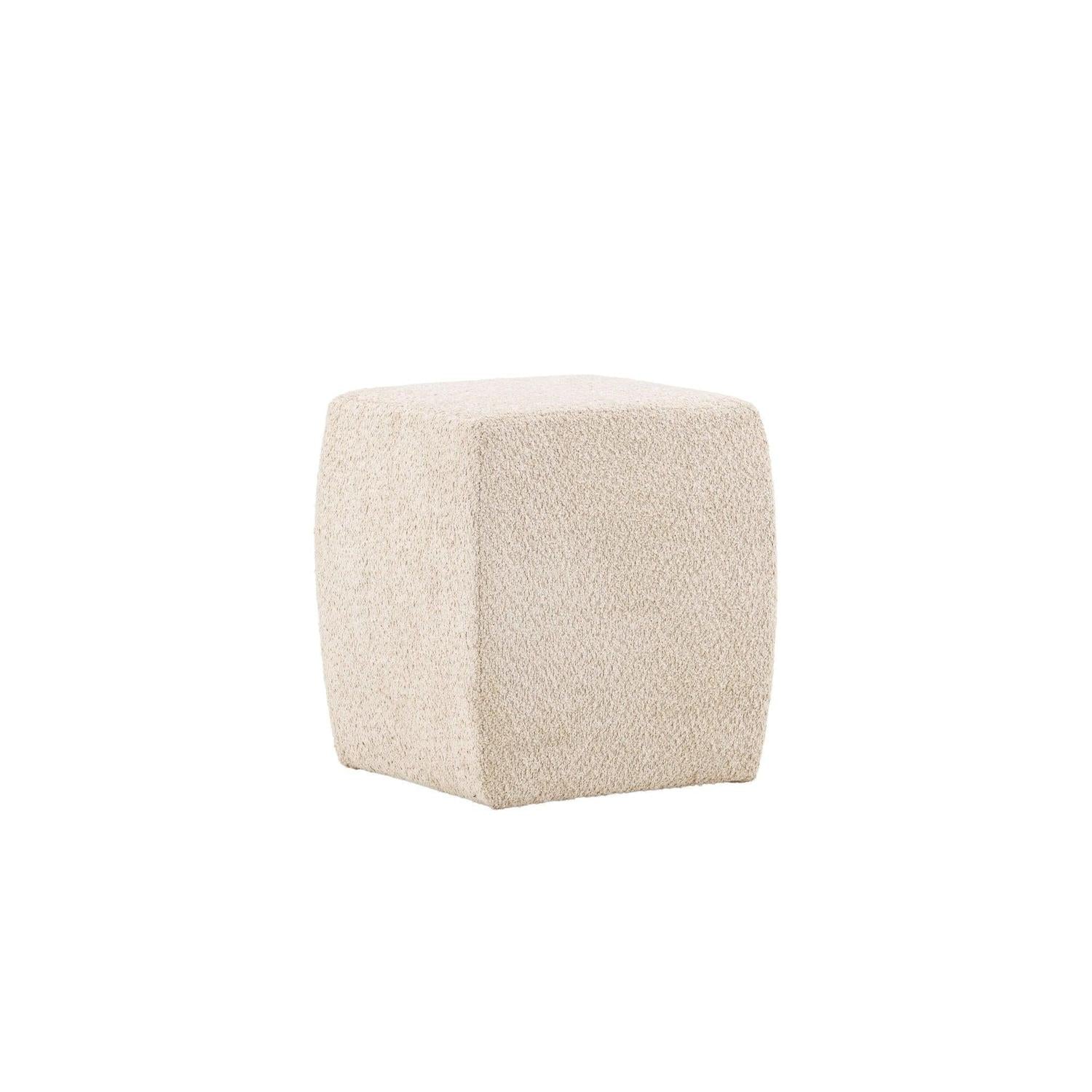 Pouf Hocker Neapel aus Teddy Bouclé 40*40cm - Beige-Pouf-Venture Home-le canapé