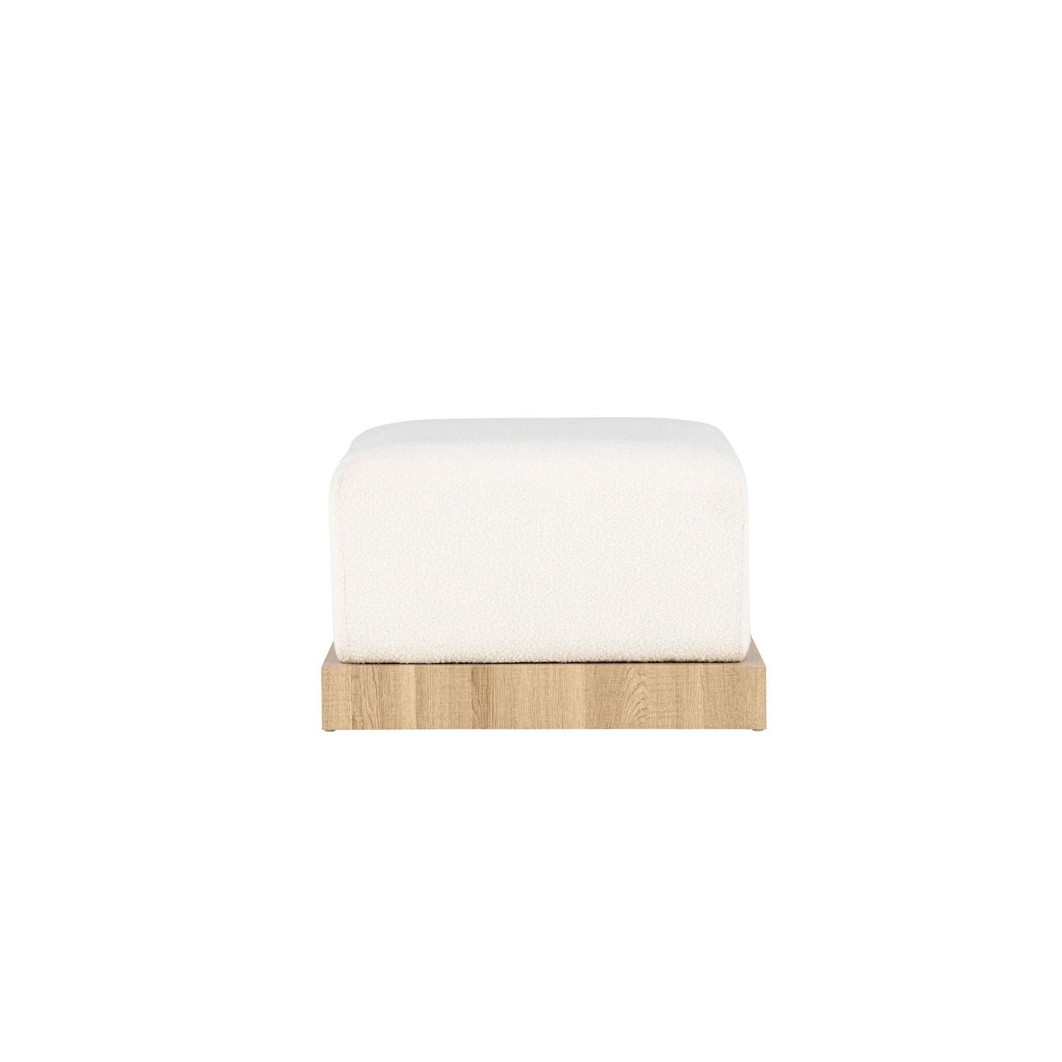 Pouf Ivy aus Teddy Bouclé 100x70cm - Weiß-Poufs-Venture Home-le canapé