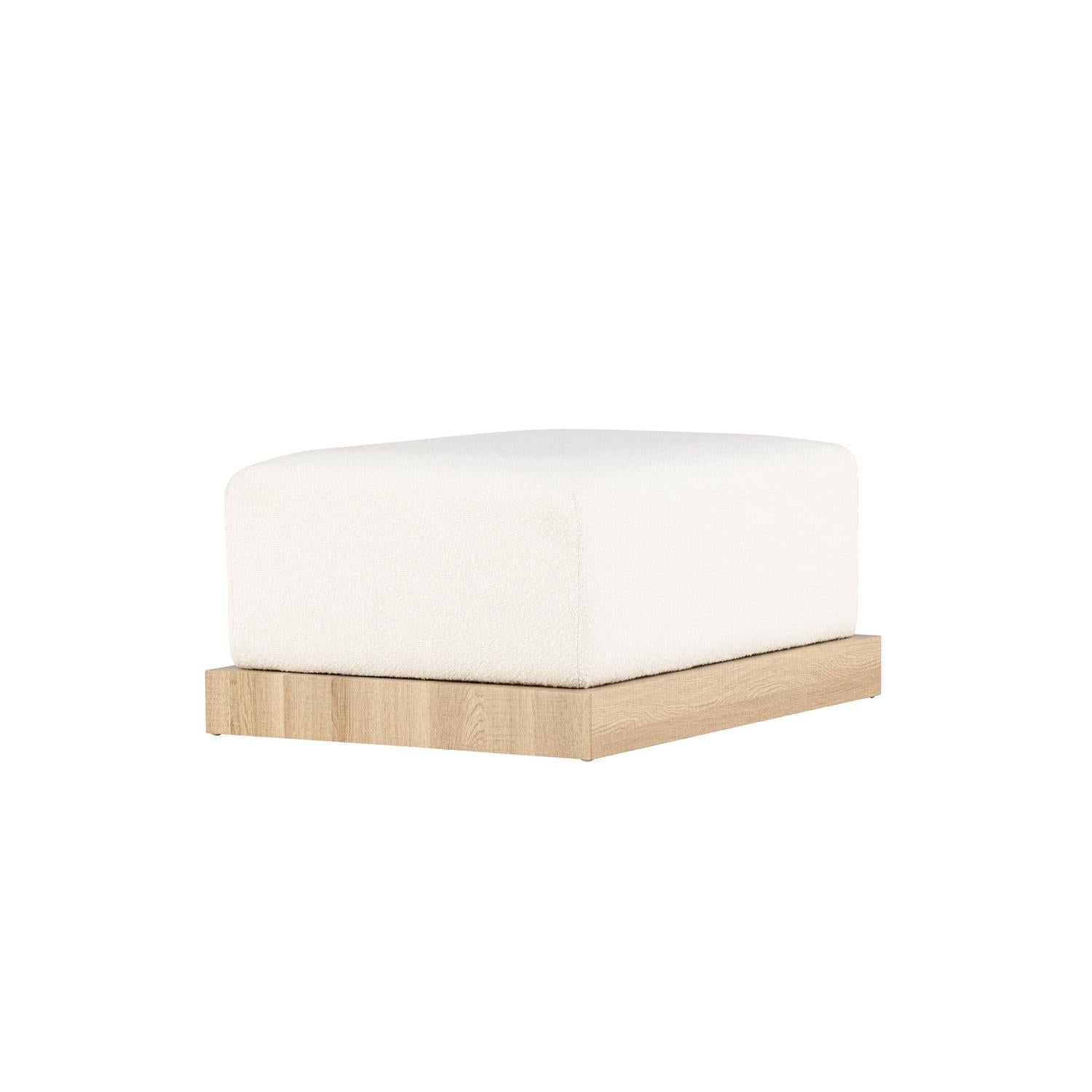 Pouf Ivy aus Teddy Bouclé 100x70cm - Weiß-Poufs-Venture Home-le canapé
