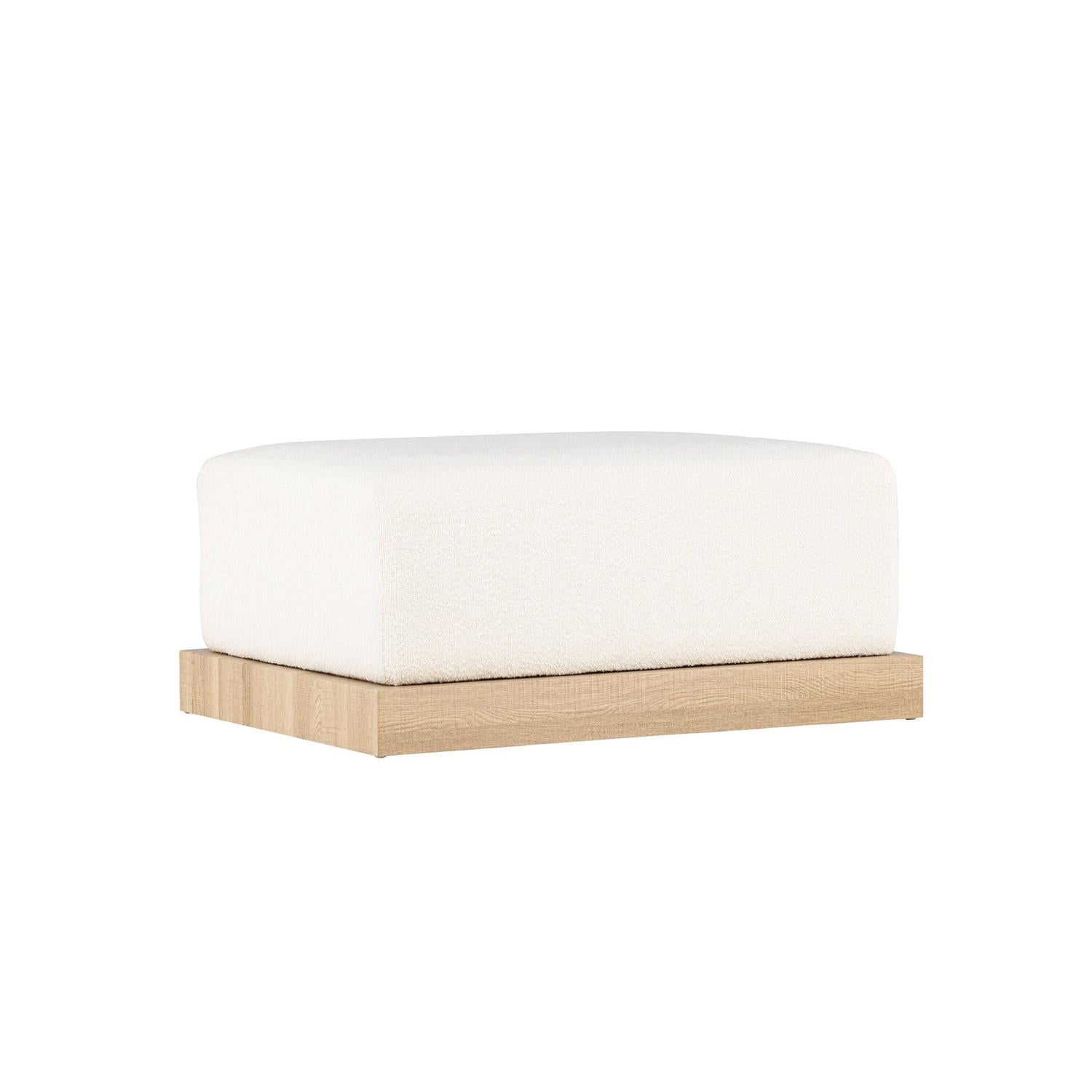 Pouf Ivy aus Teddy Bouclé 100x70cm - Weiß-Poufs-Venture Home-le canapé