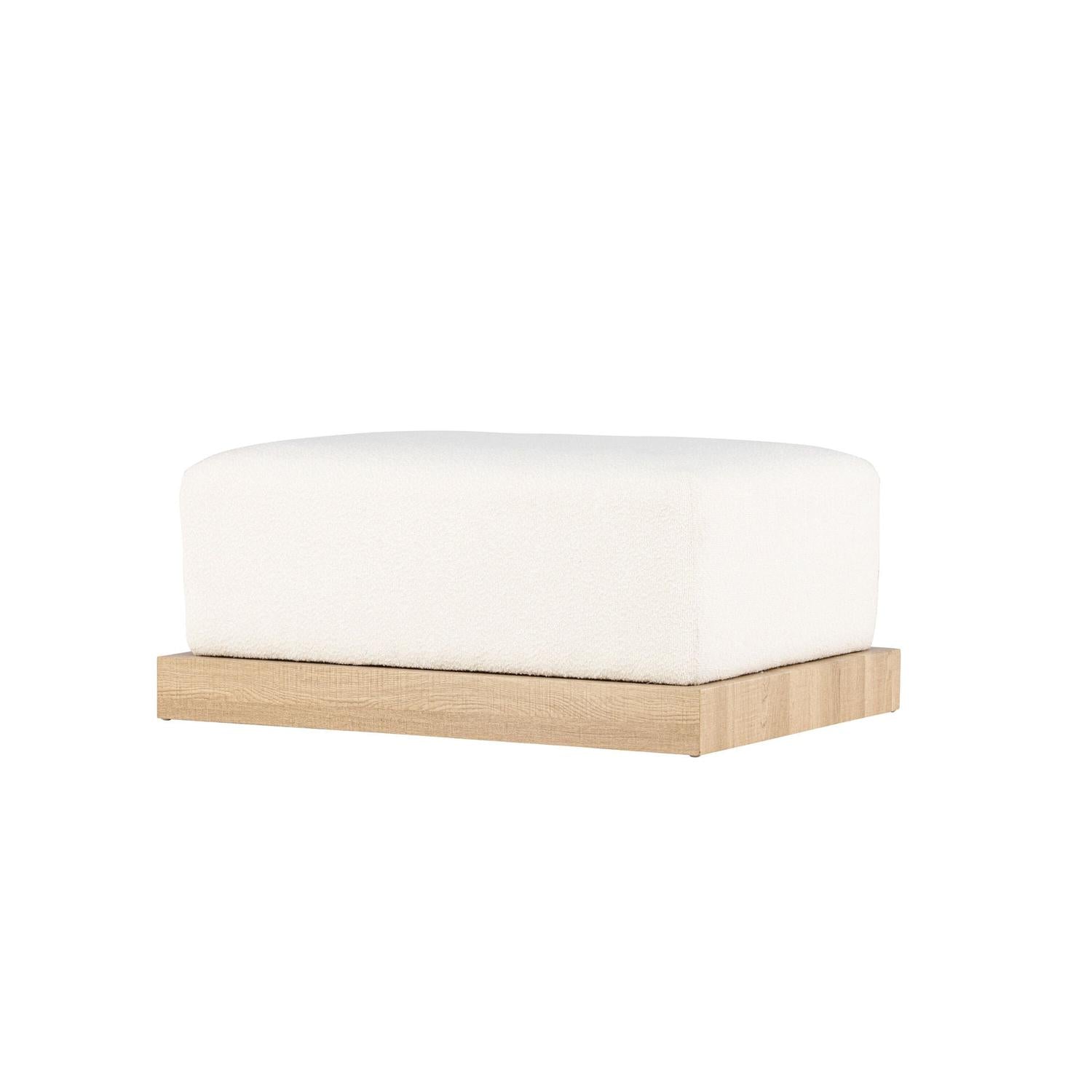 Pouf Ivy aus Teddy Bouclé 100x70cm - Weiß-Poufs-Venture Home-le canapé