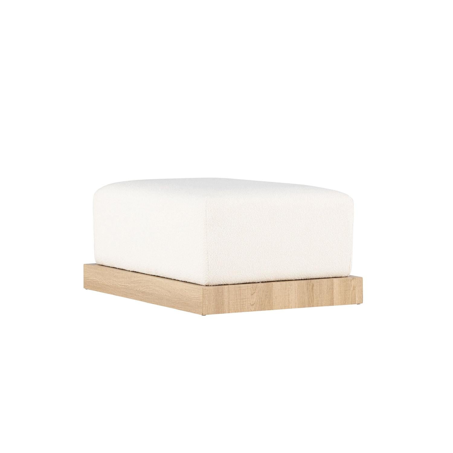 Pouf Ivy aus Teddy Bouclé 100x70cm - Weiß-Poufs-Venture Home-le canapé
