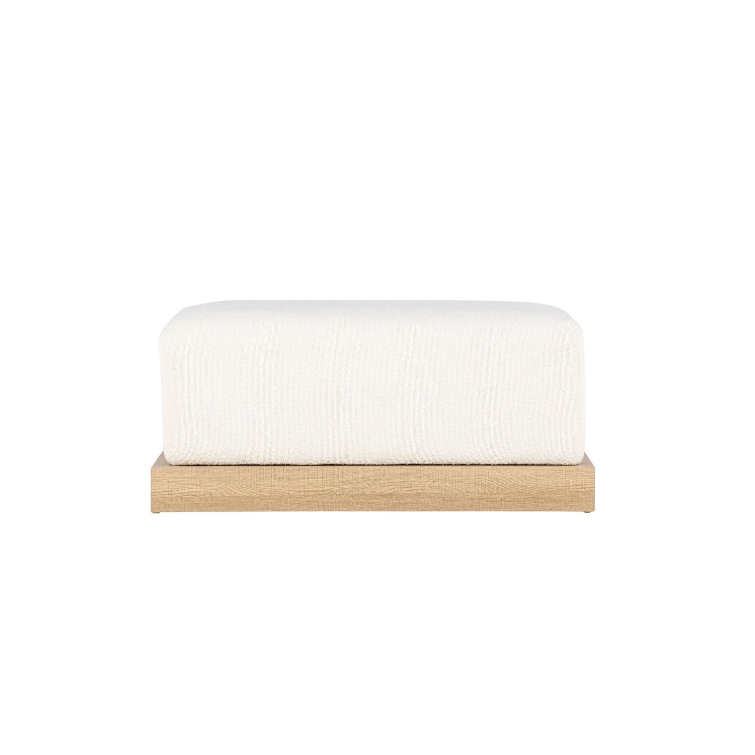 Pouf Ivy aus Teddy Bouclé 100x70cm - Weiß-Poufs-Venture Home-le canapé
