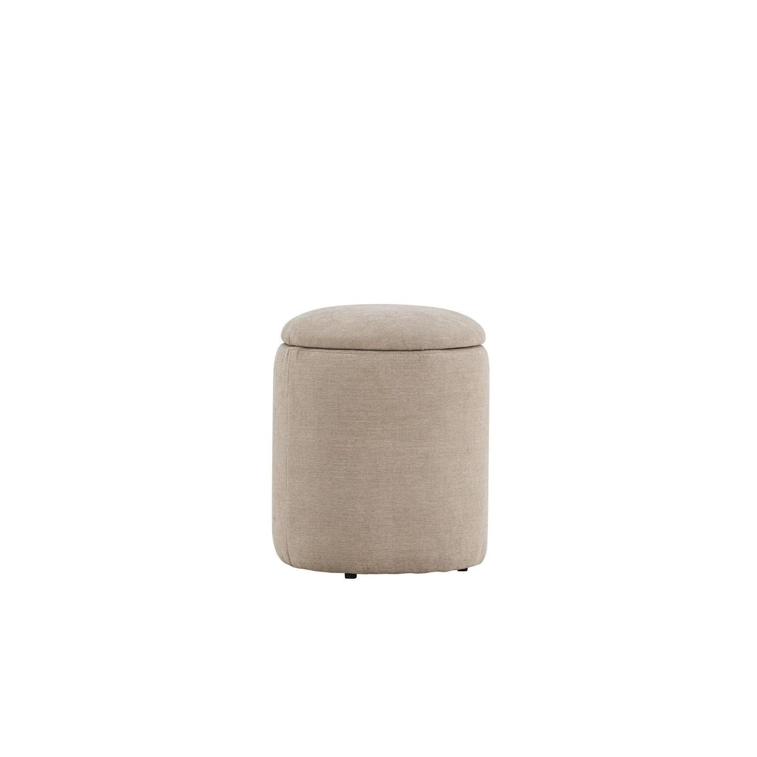 Pouf Limpen aus Leinen Ø32cm - Beige-Pouf-Venture Home-le canapé