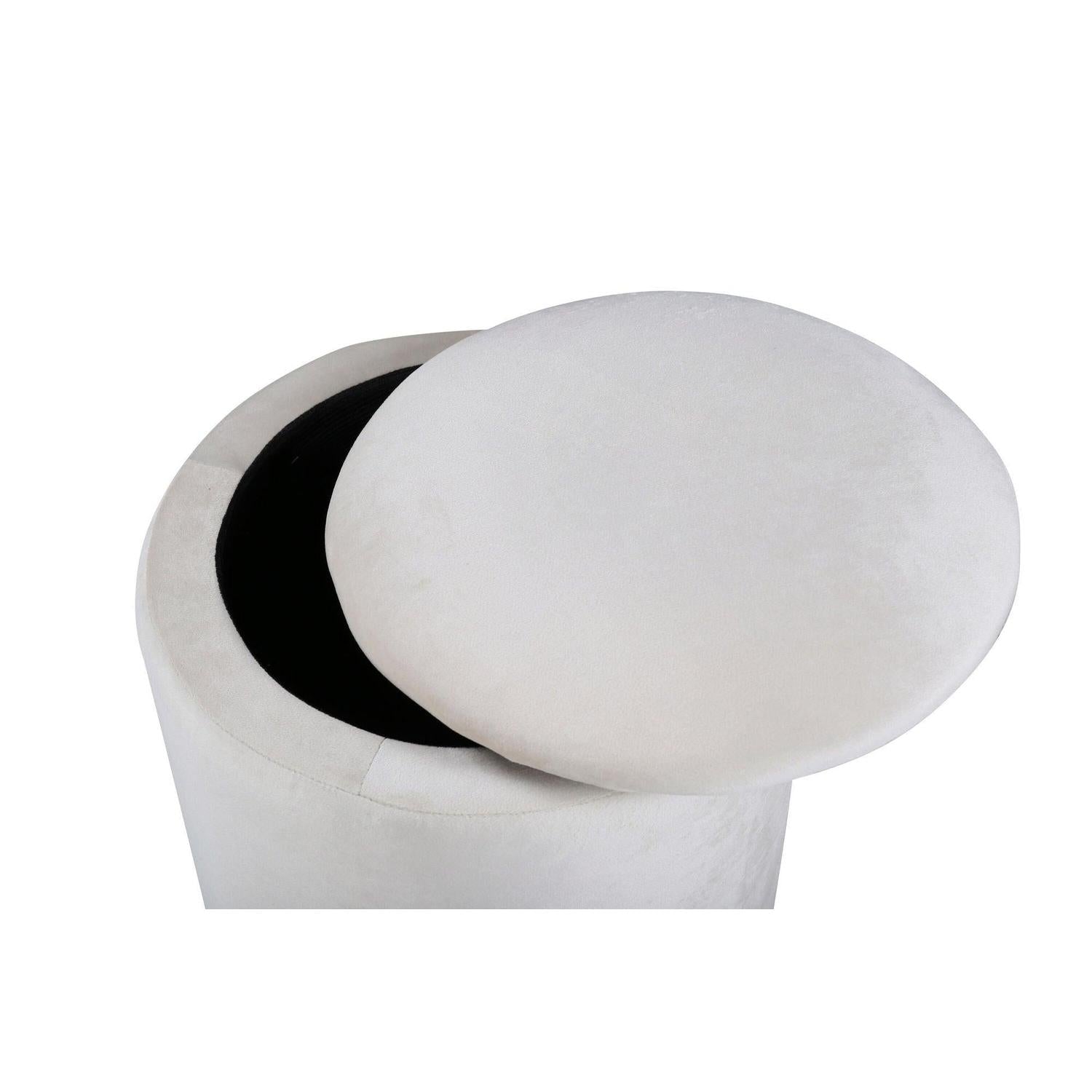 Pouf Limpen aus Samt Ø32cm - Beige-Pouf-Venture Home-le canapé