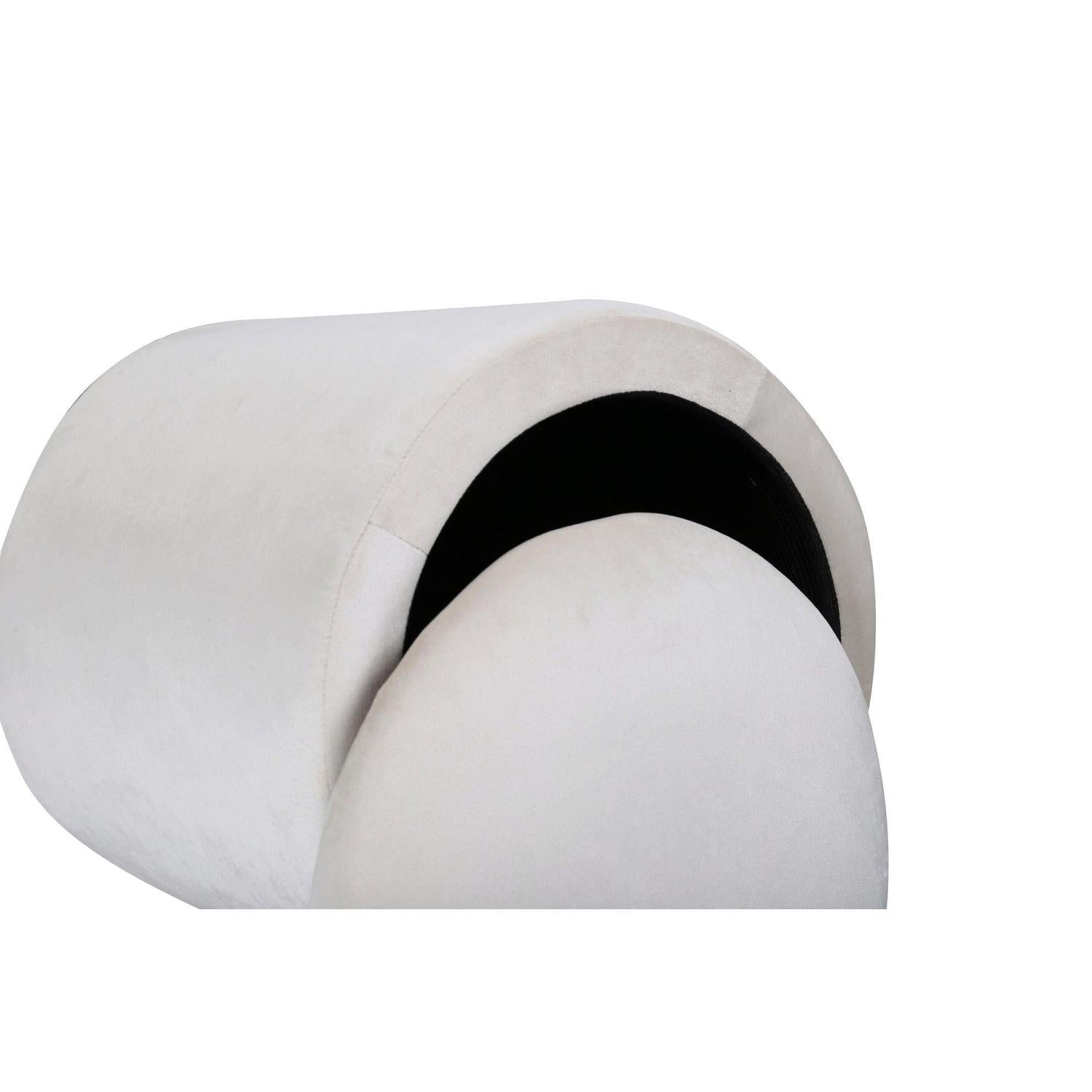 Pouf Limpen aus Samt Ø32cm - Beige-Pouf-Venture Home-le canapé