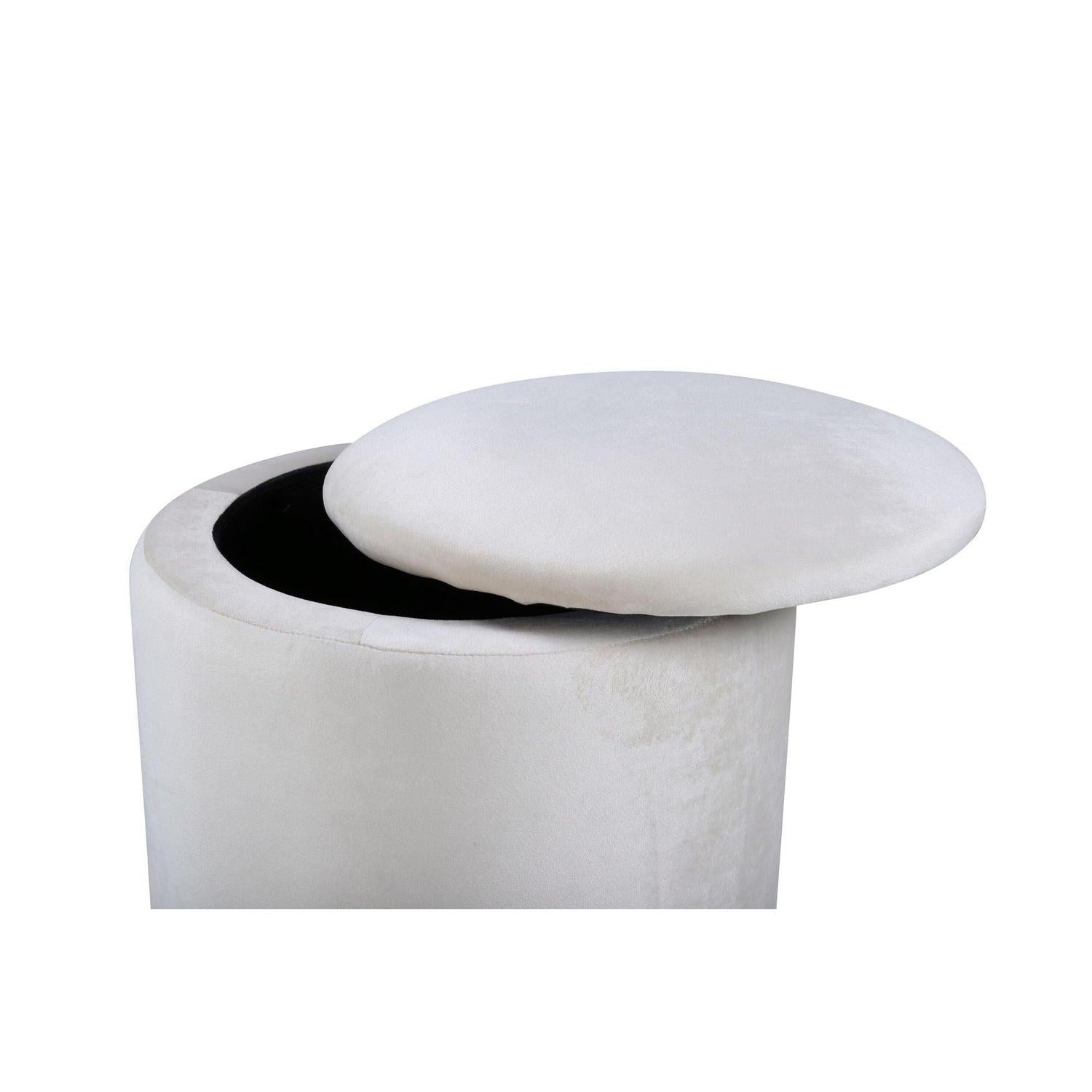 Pouf Limpen aus Samt Ø32cm - Beige-Pouf-Venture Home-le canapé