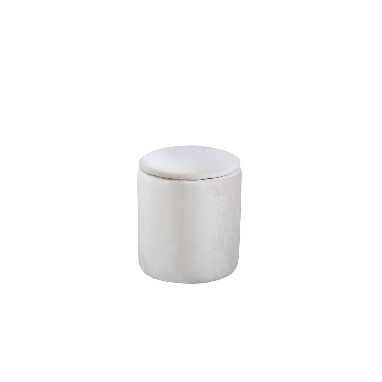 Pouf Limpen aus Samt Ø32cm - Beige-Poufs-Venture Home-le canapé