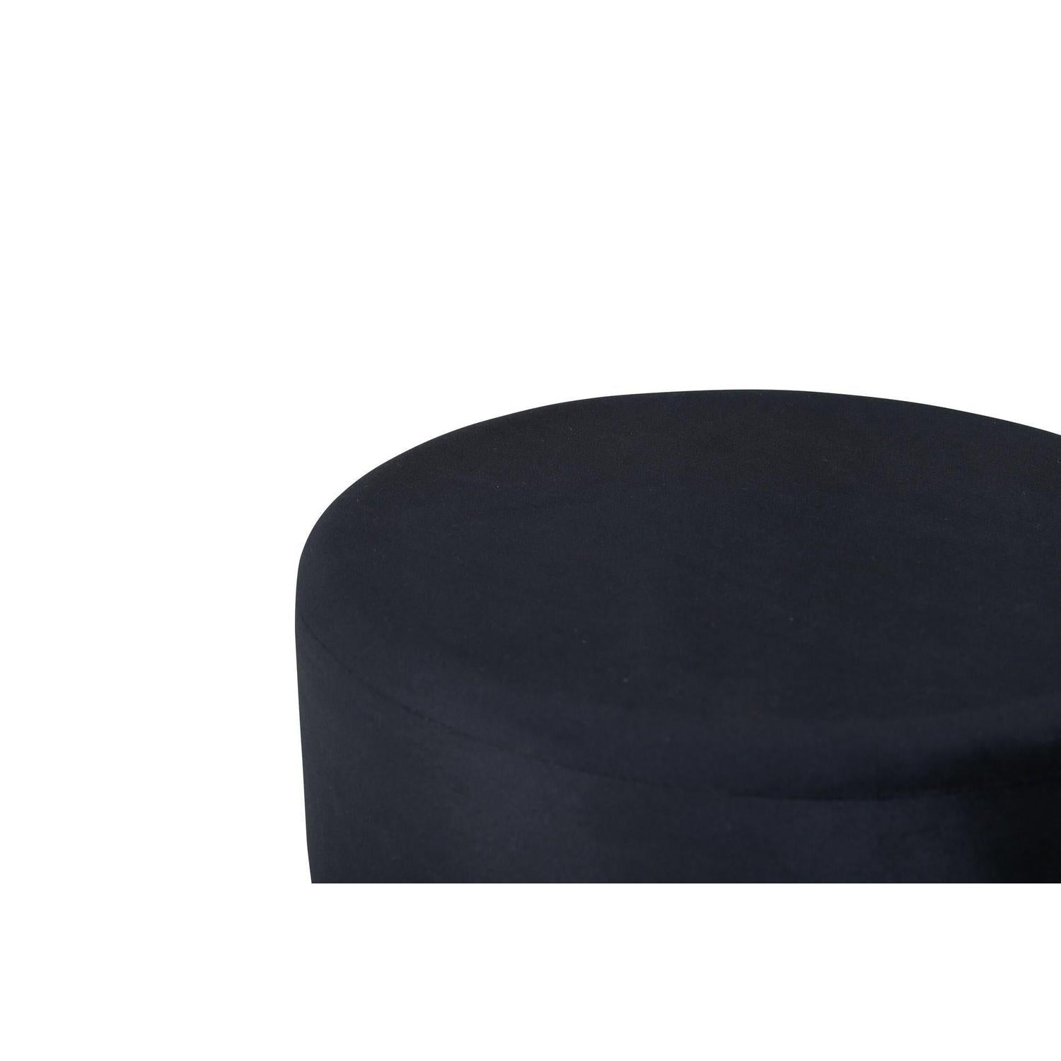 Pouf Petra aus Samt - Schwarz & Kupfer-Hocker-Venture Home-le canapé