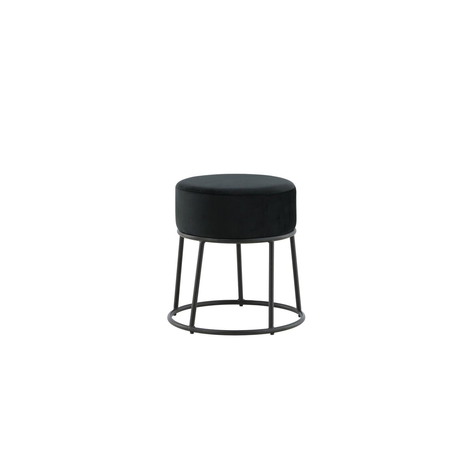 Pouf Petra Ø46cm aus Samt - Schwarz-Hocker-Venture Home-le canapé