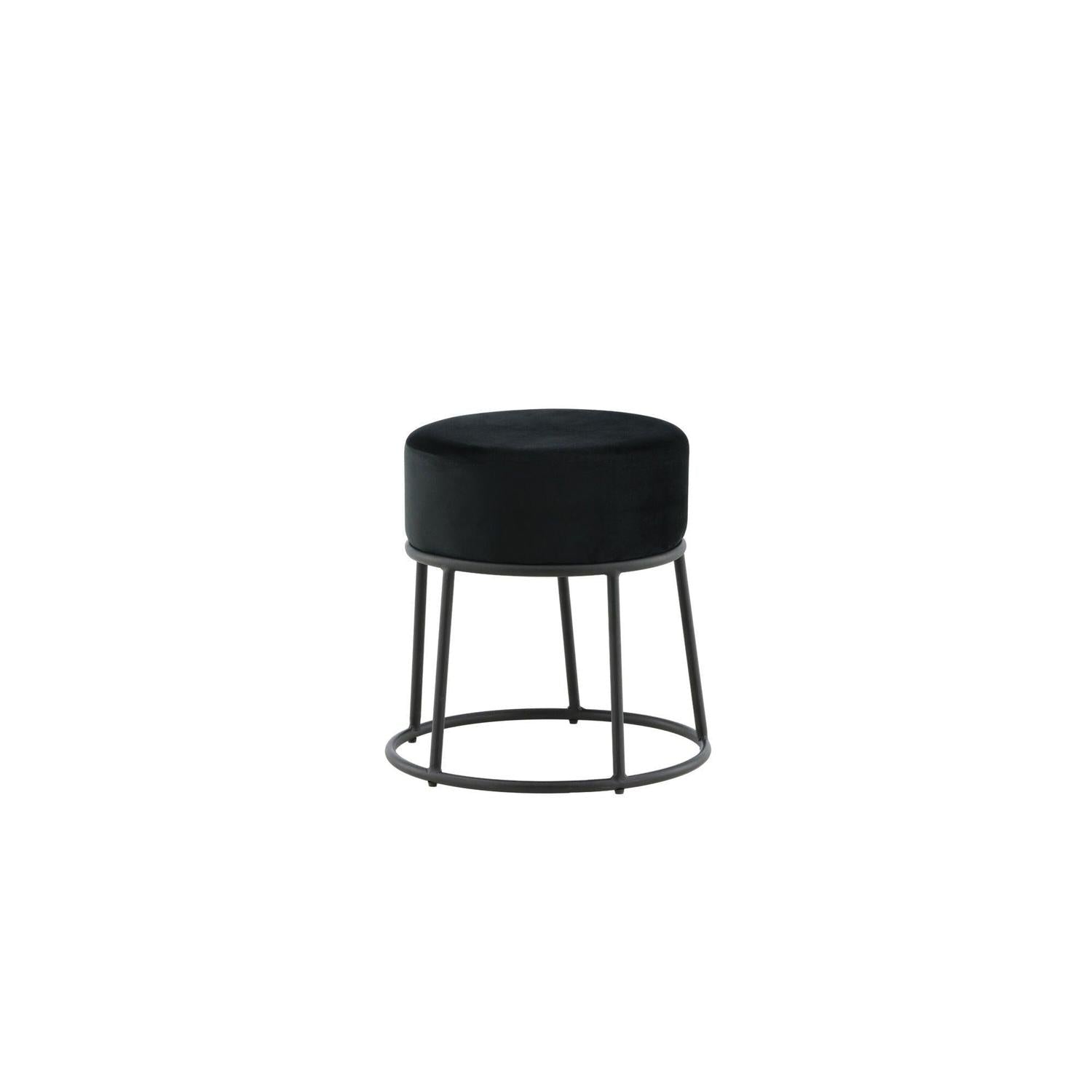 Pouf Petra Ø46cm aus Samt - Schwarz-Hocker-Venture Home-le canapé