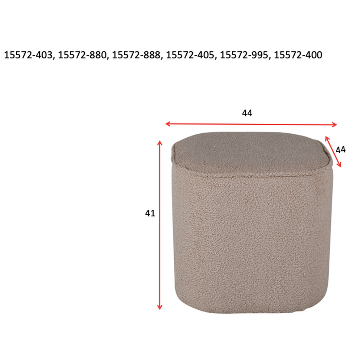 Pouf Piff aus Stoff Teddystoff - Weiß-Poufs-Venture Home-le canapé