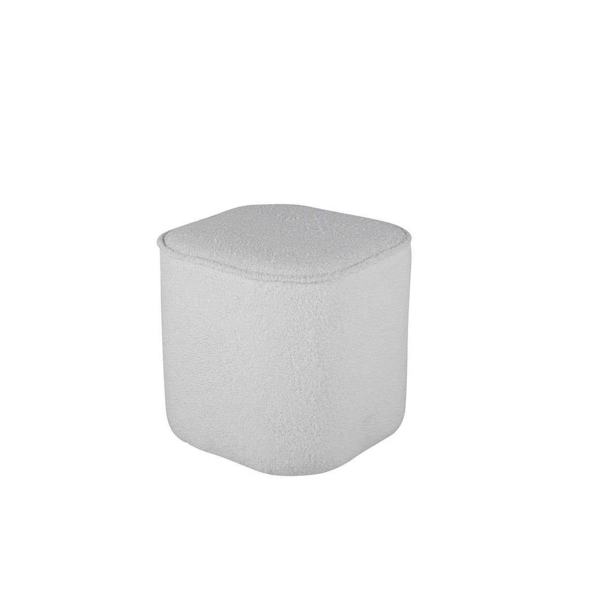 Pouf Piff aus Stoff Teddystoff - Weiß-Poufs-Venture Home-le canapé