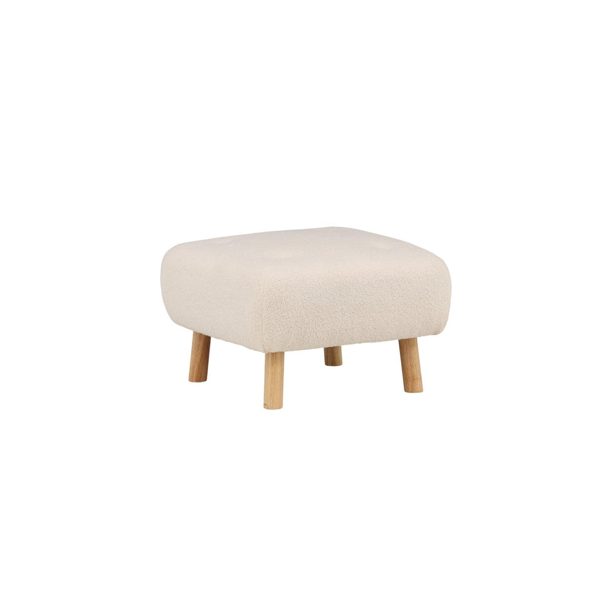 Pouf Salina aus Stoff Teddy - Weiß-Poufs-Venture Home-le canapé