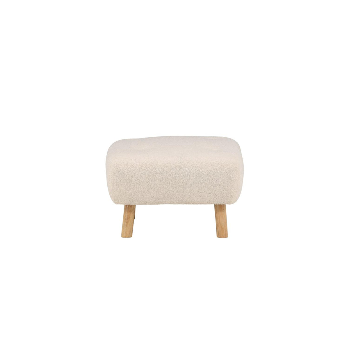 Pouf Salina aus Stoff Teddy - Weiß-Poufs-Venture Home-le canapé