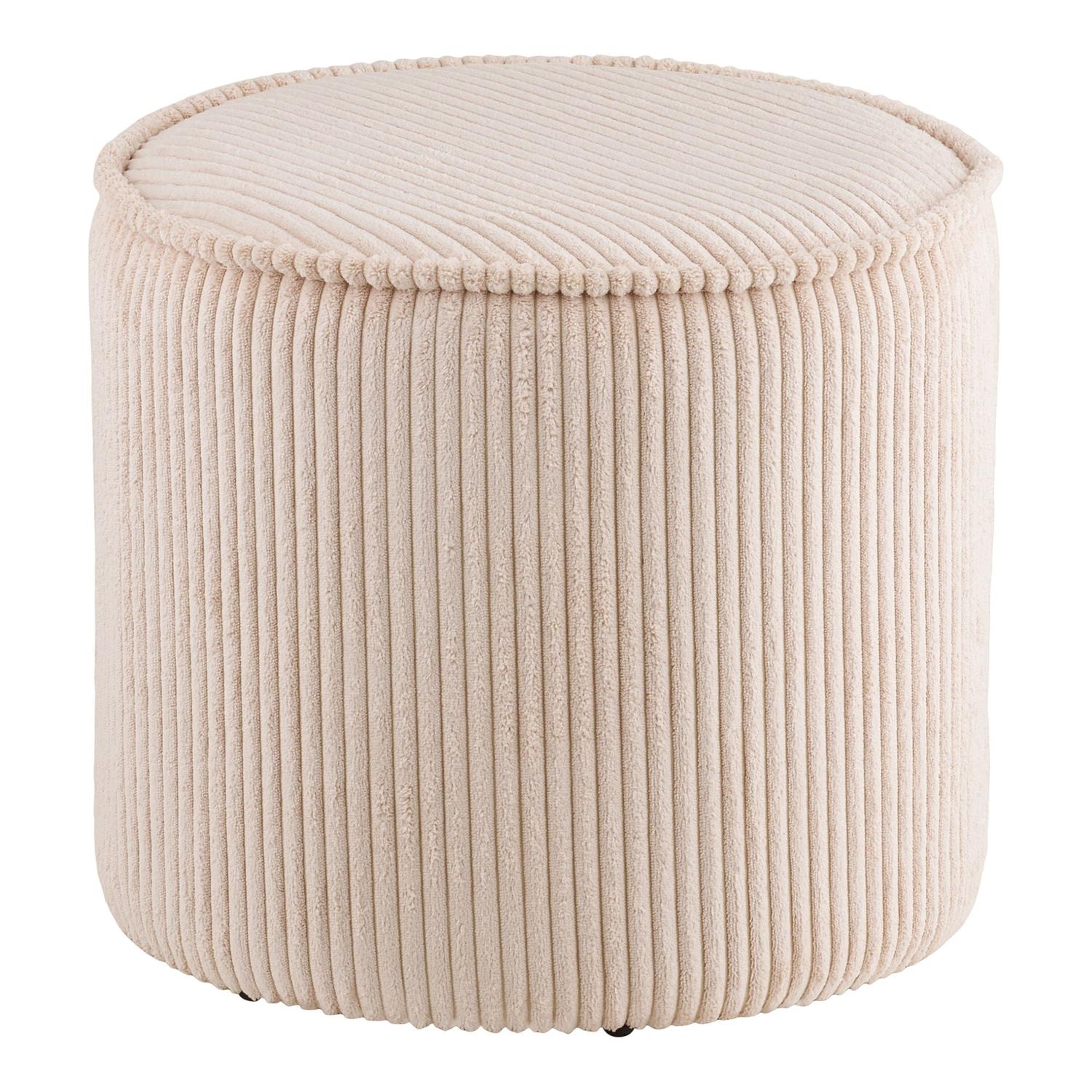 Pouf Taupo aus Cord Ø40cm - Beige-Poufs-House Nordic-le canapé