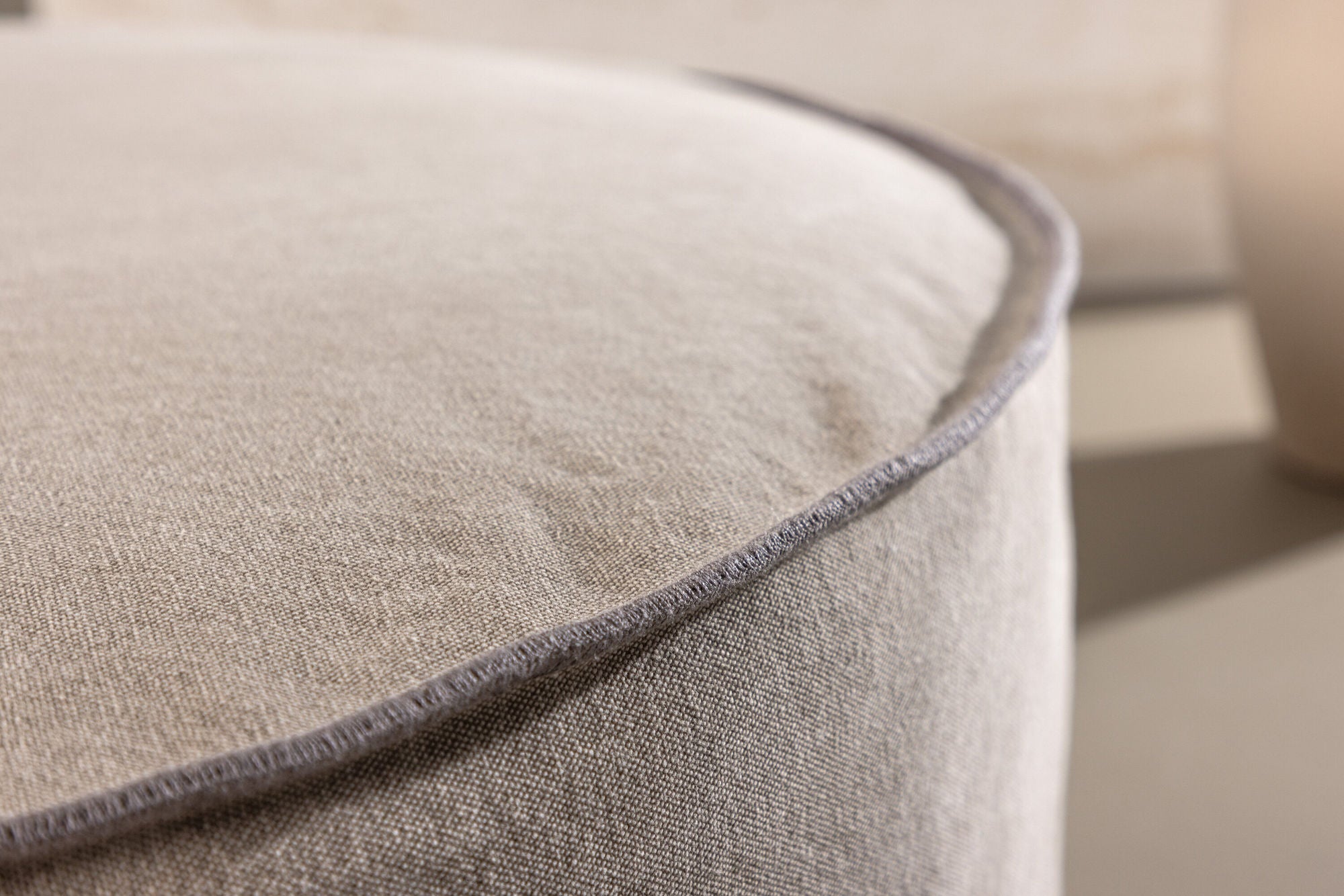 Pouf Vindö aus Leinen Ø101 cm - Braun-Poufs-Vind-le canapé