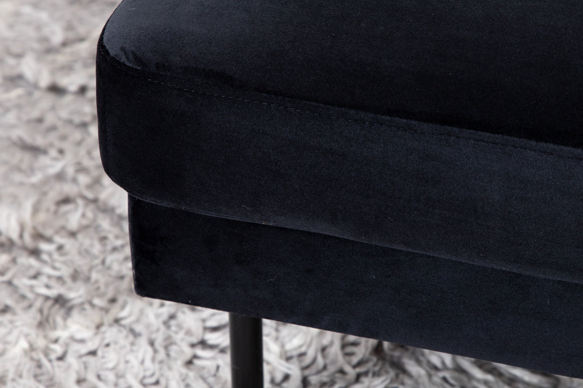 Pouf Zoom aus Samt - Schwarz-Poufs-Venture Home-le canapé