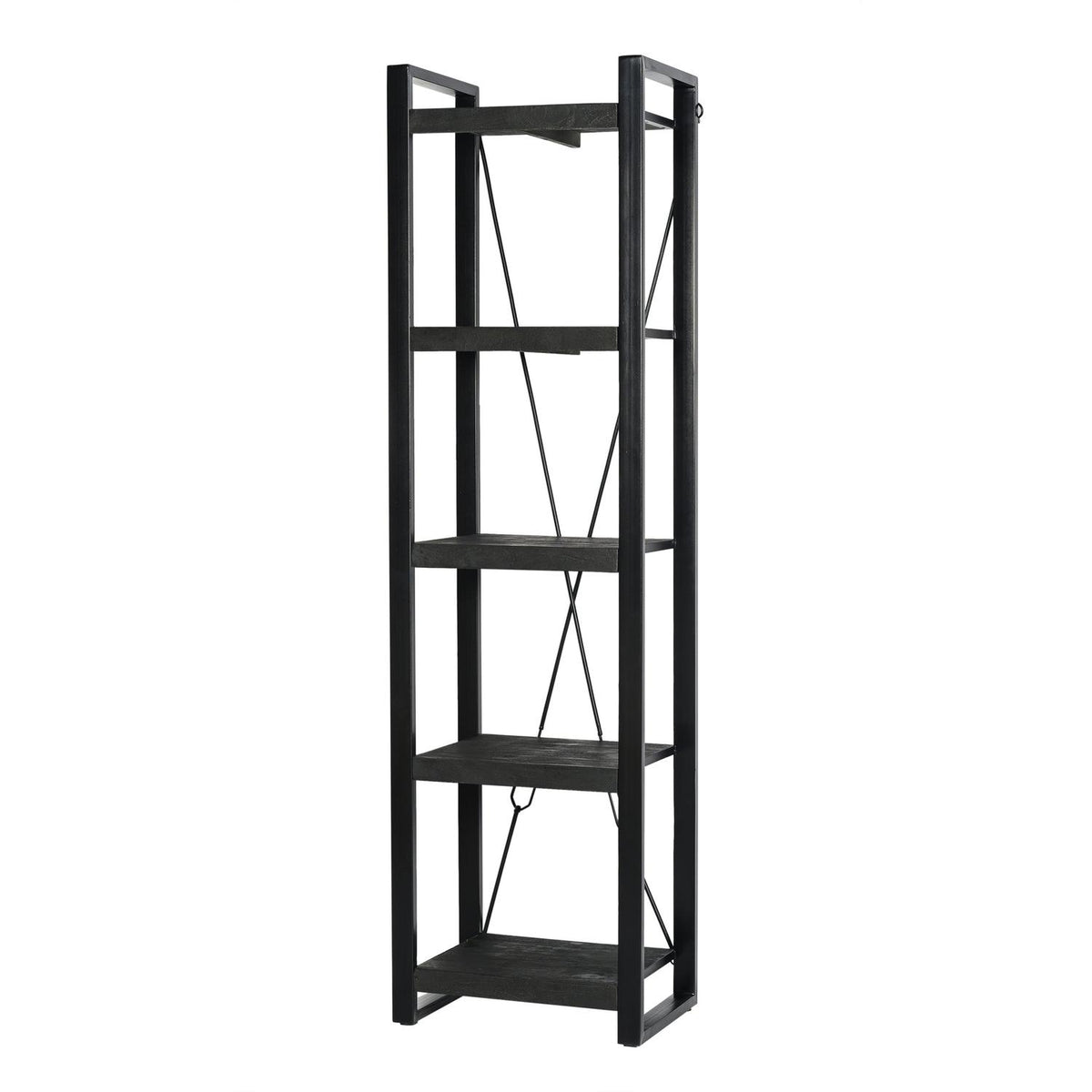 Regal Norris 200cm aus Massivholz - Schwarz-Regale-Livingfurn-le canapé