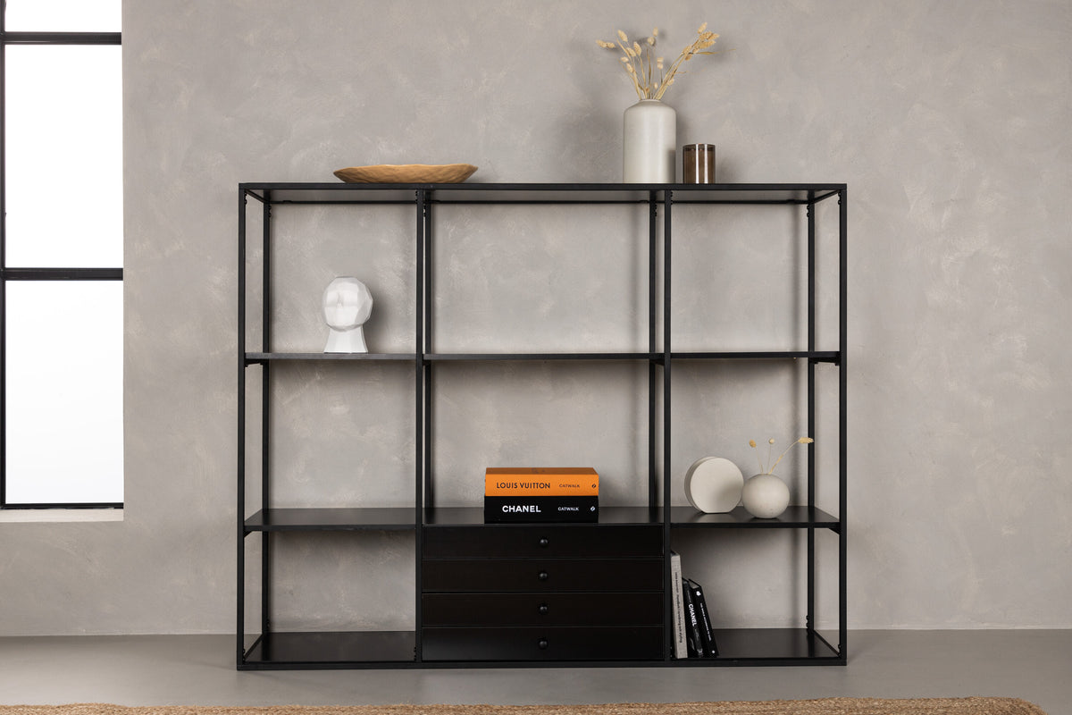 Regalwand Amarillo 120cm - Schwarz-Regalwände-Venture Home-le canapé