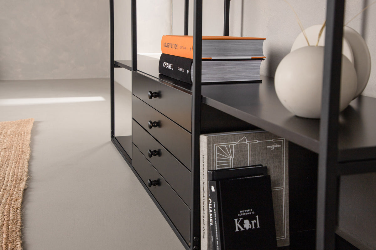 Regalwand Amarillo 120cm - Schwarz-Regalwände-Venture Home-le canapé