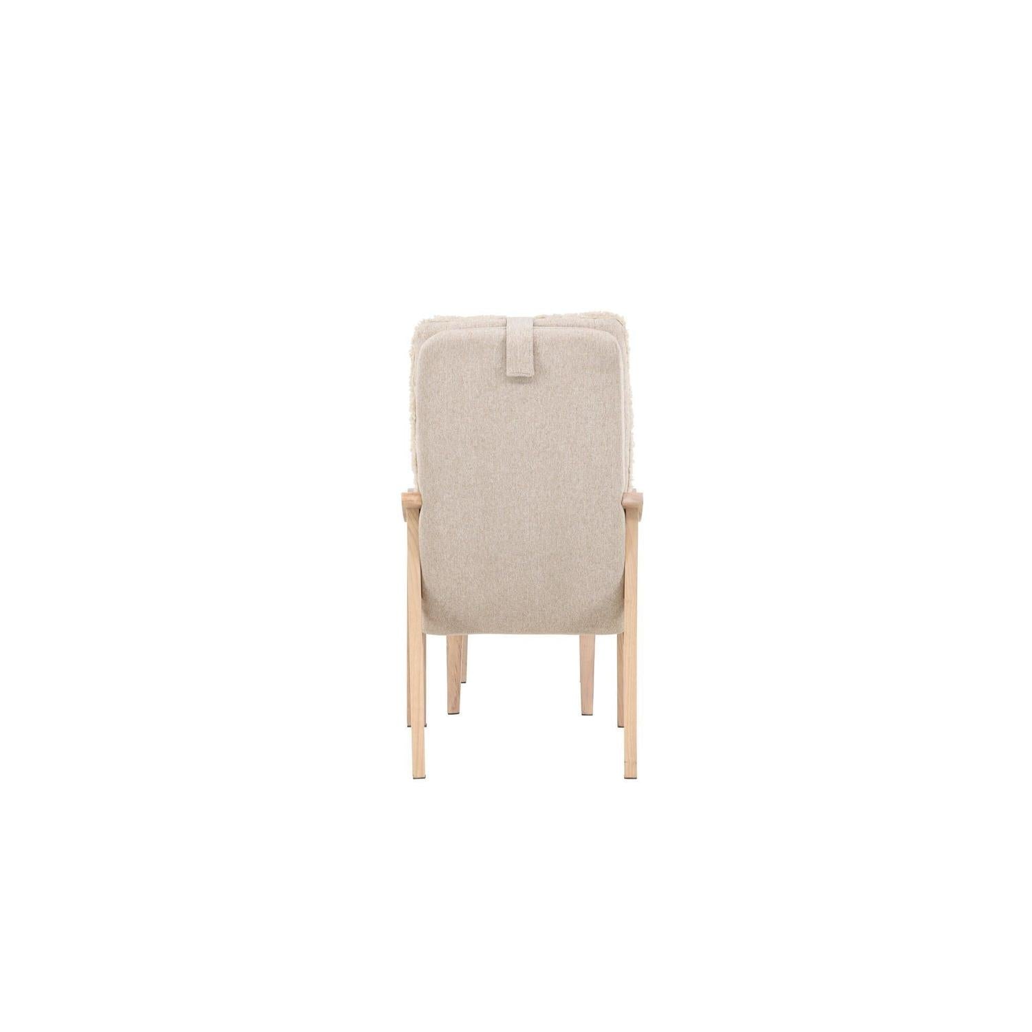 Relaxsessel Farö mit Hocker aus Teddy Bouclé - Beige-Relaxsessel-Venture Home-le canapé