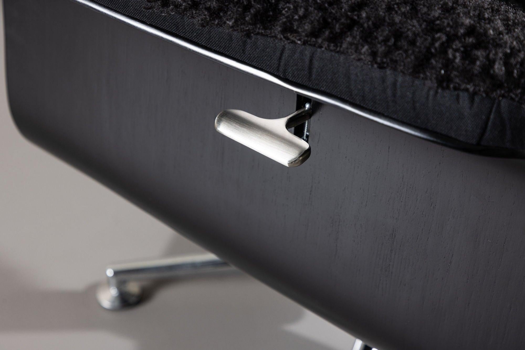 Relaxsessel Hagön mit Fußhocker aus Teddy Bouclé - Schwarz-Relaxsessel-Venture Home-le canapé