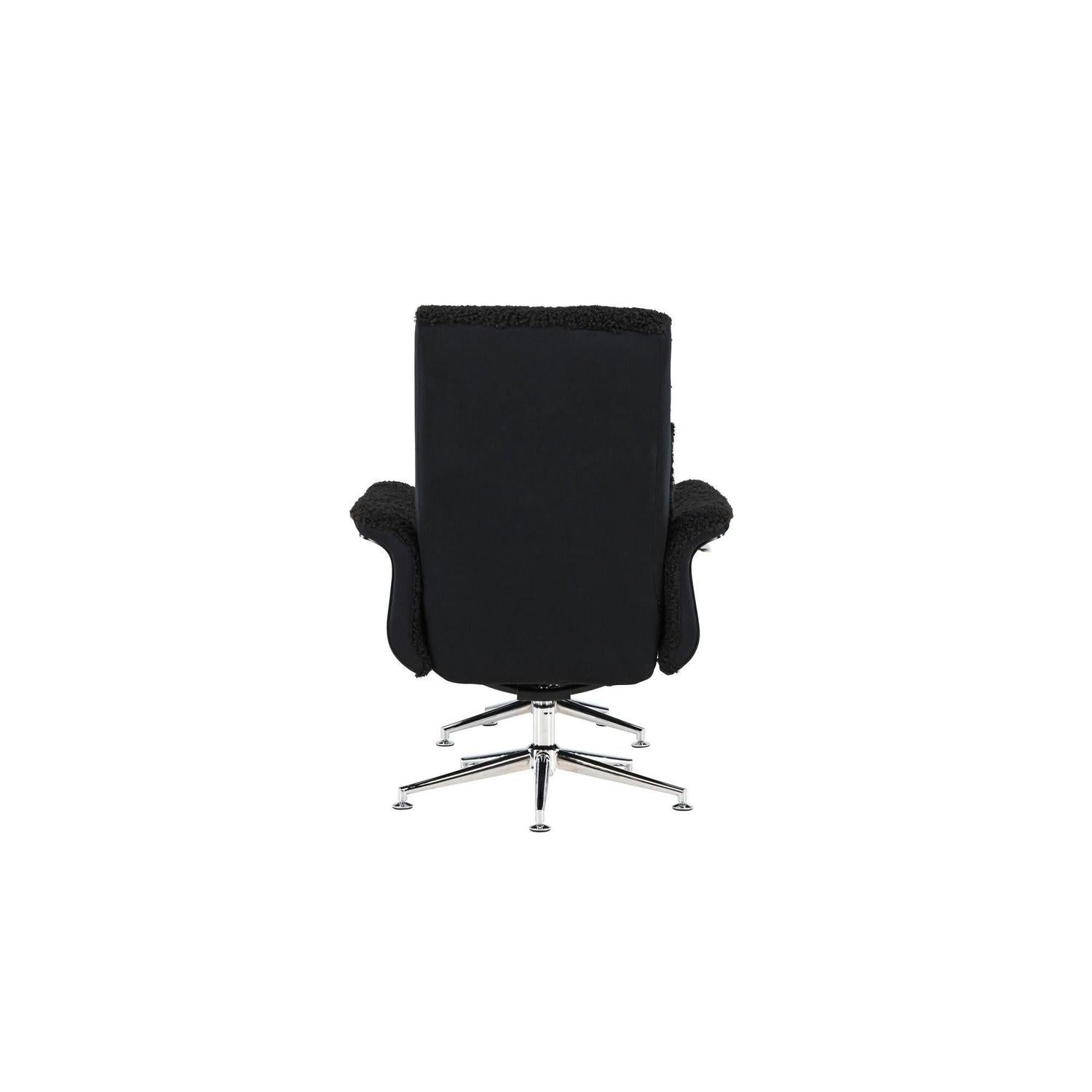 Relaxsessel Hagön mit Fußhocker - Dunkelgrau / Schwarz-Relaxsessel-Venture Home-le canapé
