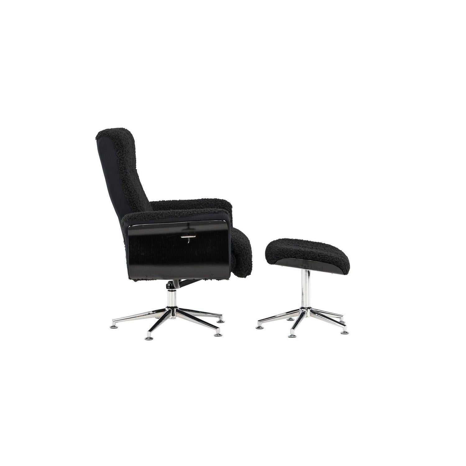 Relaxsessel Hagön mit Fußhocker - Dunkelgrau / Schwarz-Relaxsessel-Venture Home-le canapé