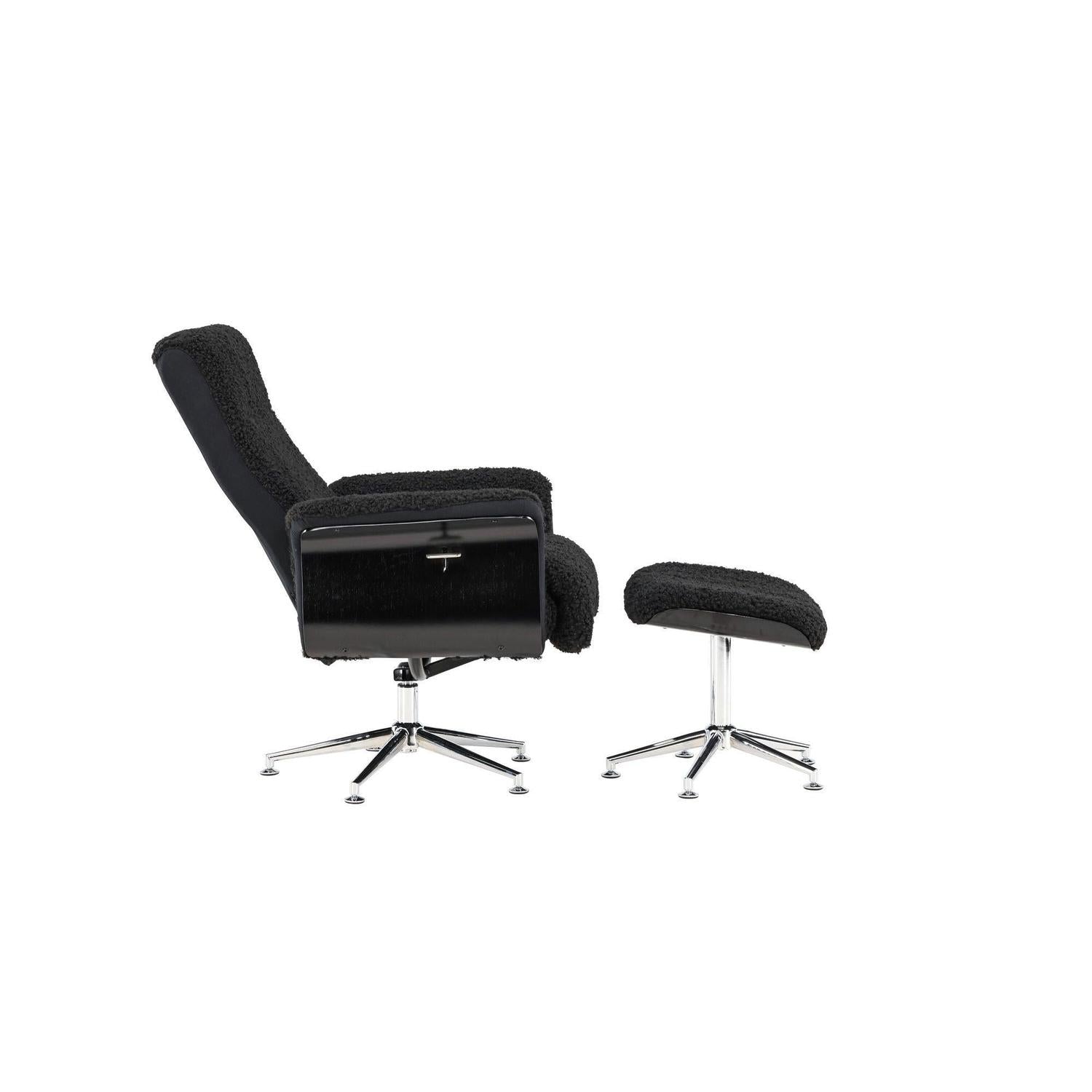 Relaxsessel Hagön mit Fußhocker - Dunkelgrau / Schwarz-Relaxsessel-Venture Home-le canapé