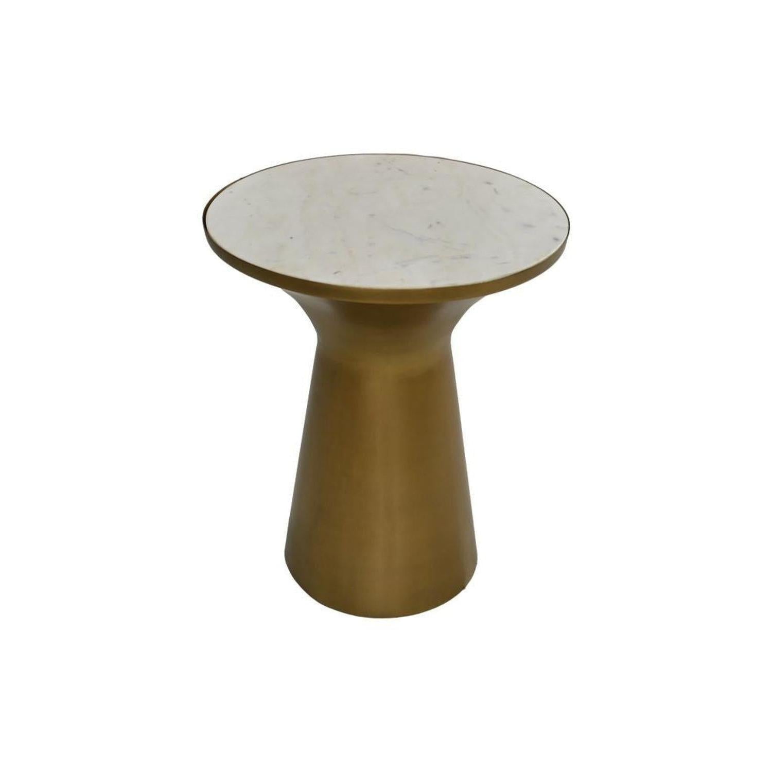 Runder Beistelltisch – Ø40x50 cm – Weiß/Gold-Beistelltisch-le canapé