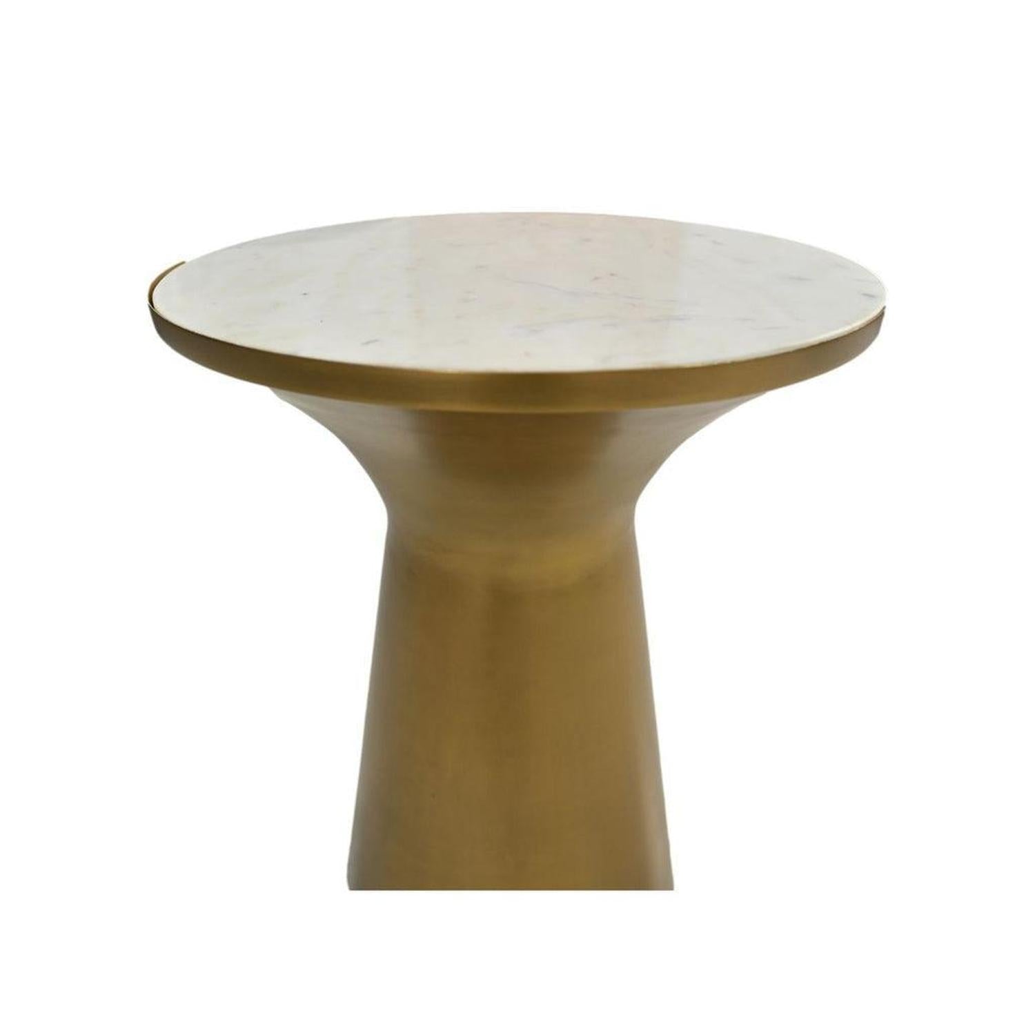 Runder Beistelltisch – Ø40x50 cm – Weiß/Gold-Beistelltisch-le canapé