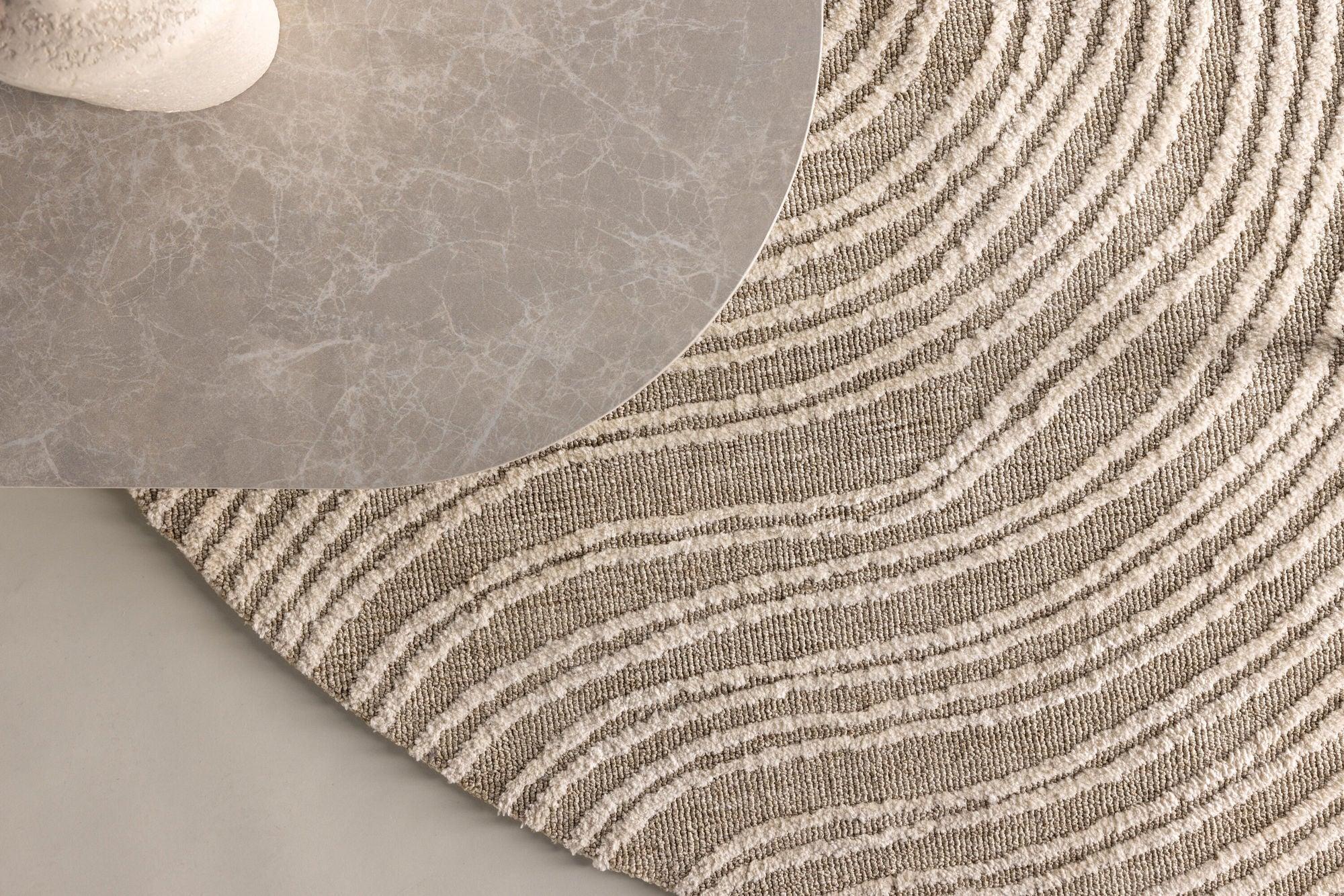 Runder Teppich Melle Ø200cm - Beige-Teppich-Venture Home-le canapé