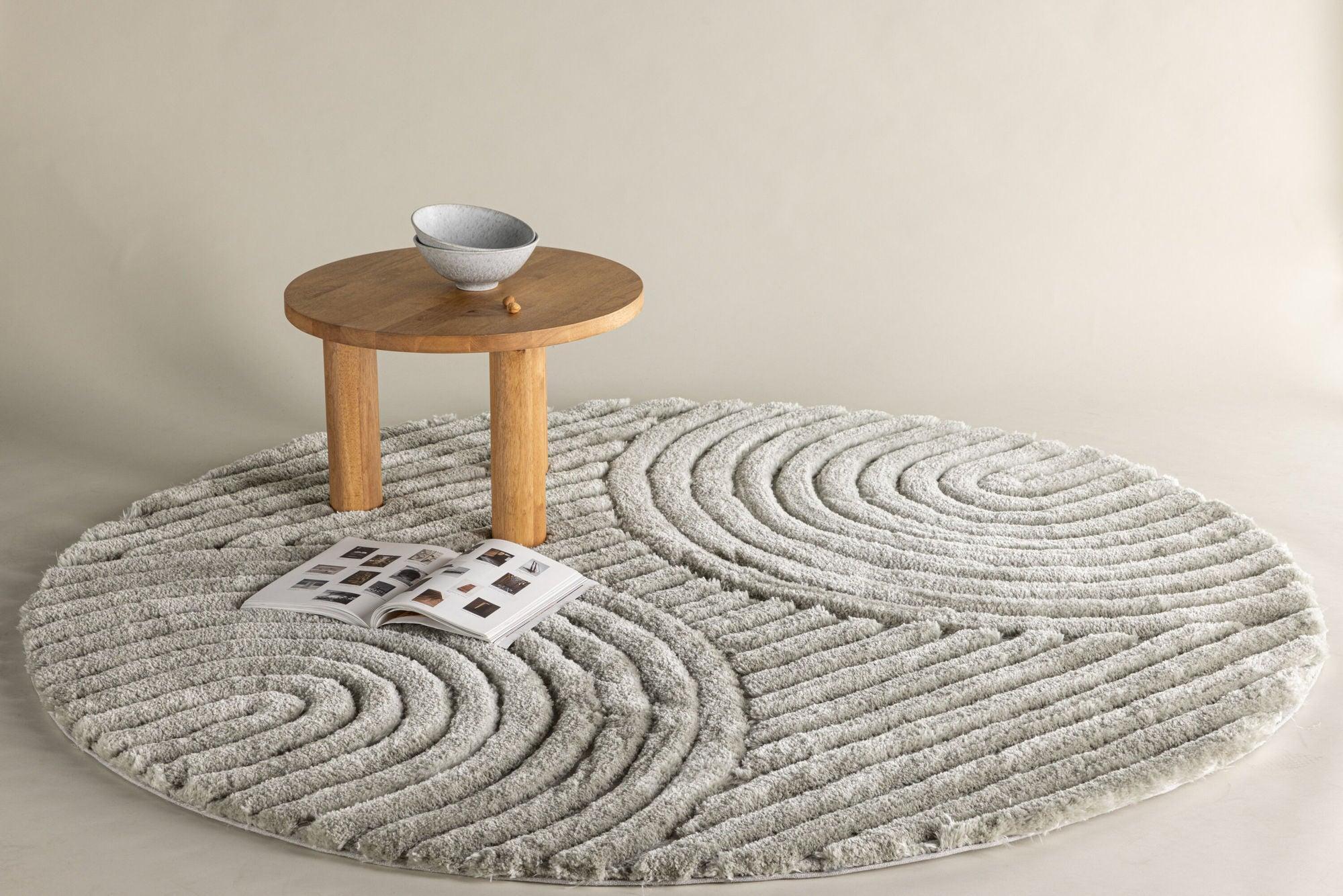 Runder Teppich Niklas Ø200cm - Greige-Teppiche-Venture Home-le canapé