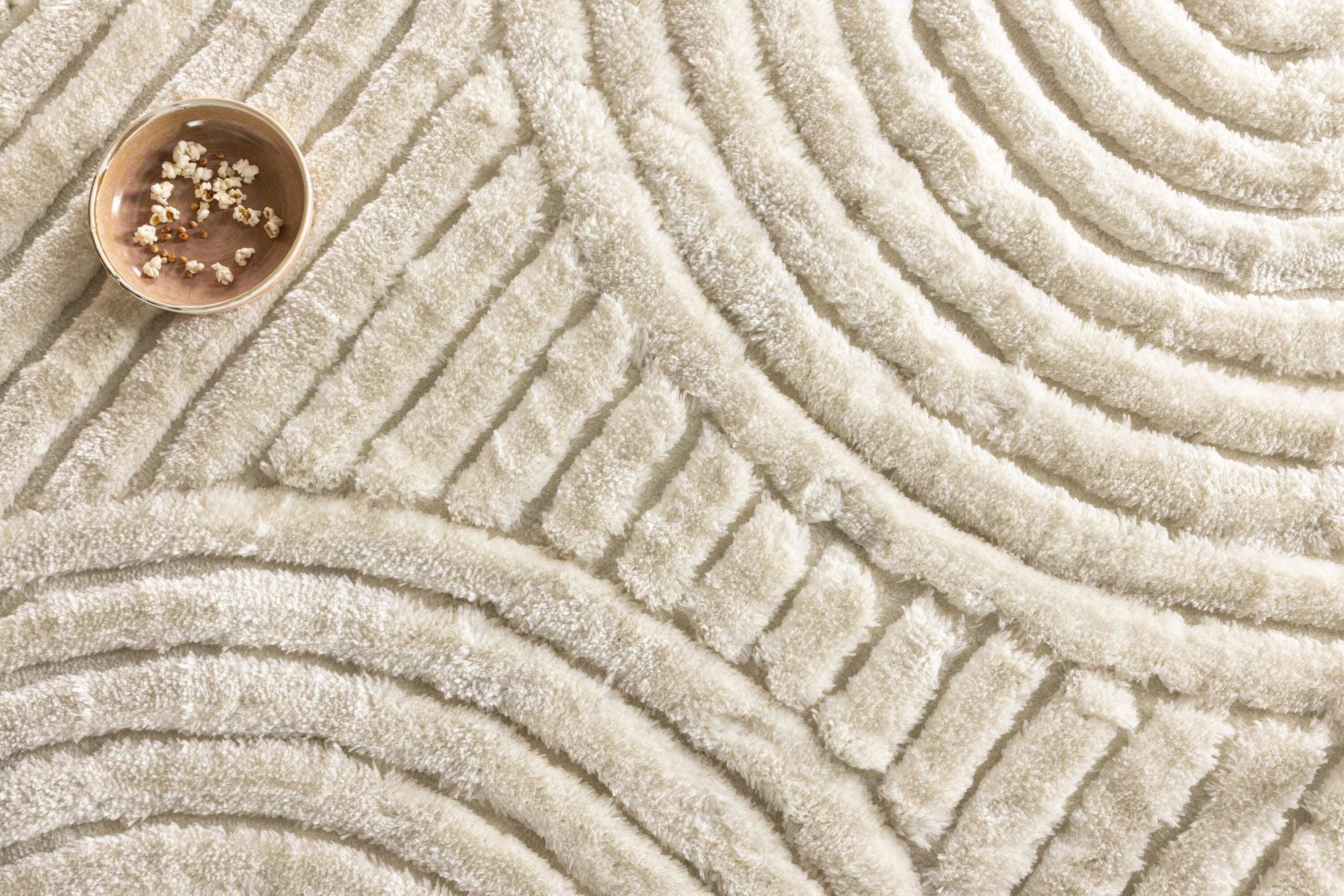 Runder Teppich Niklas Ø200cm - Weiß-Teppich-Venture Home-le canapé