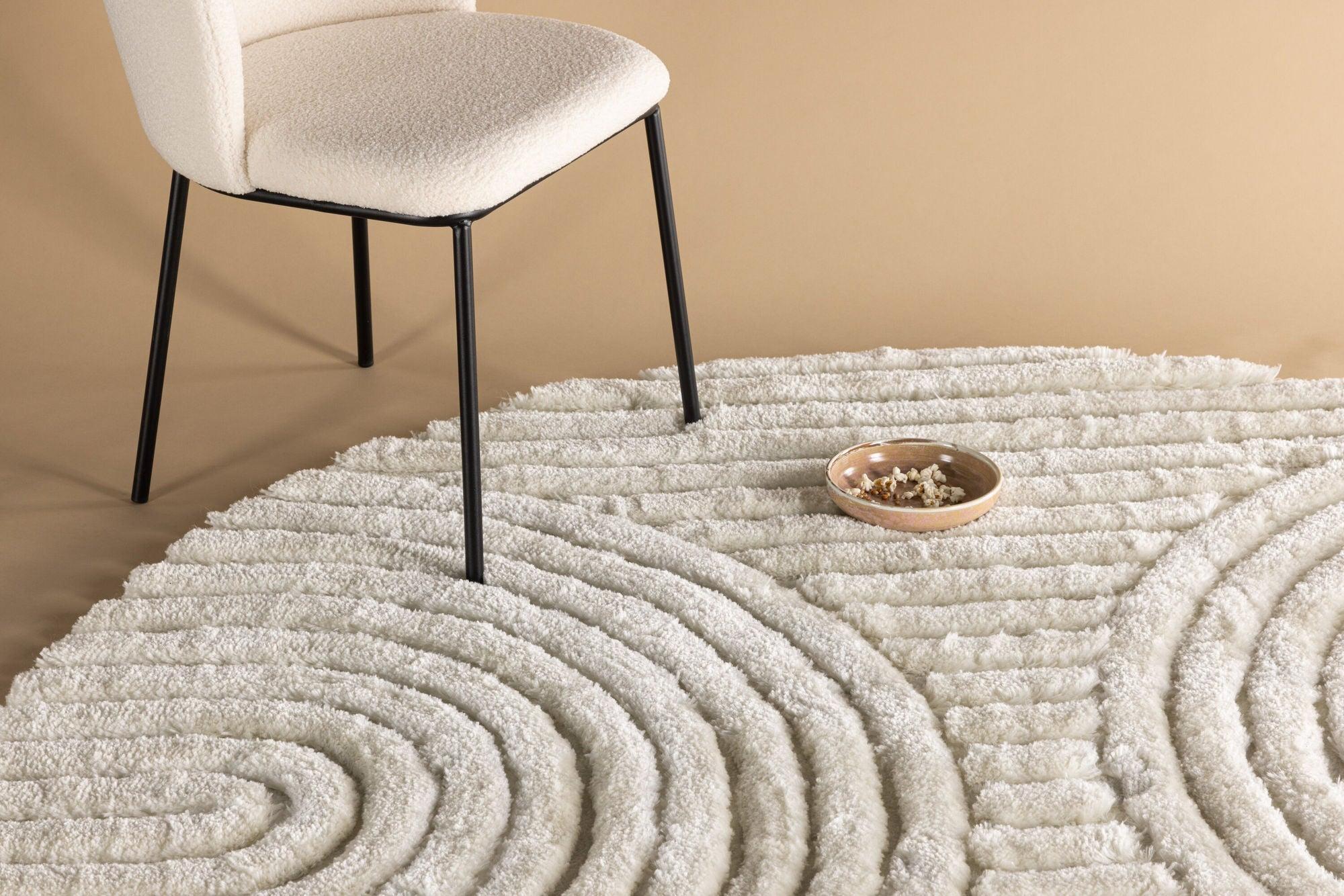 Runder Teppich Niklas Ø200cm - Weiß-Teppiche-Venture Home-le canapé