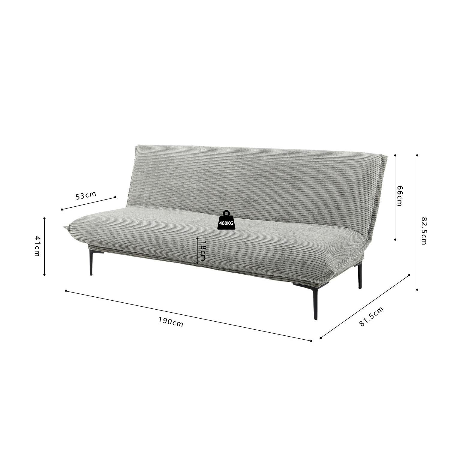 Schlafsofa Alisa aus Cord - Dunkelgrau-Schlafsofa-Rousseau-le canapé