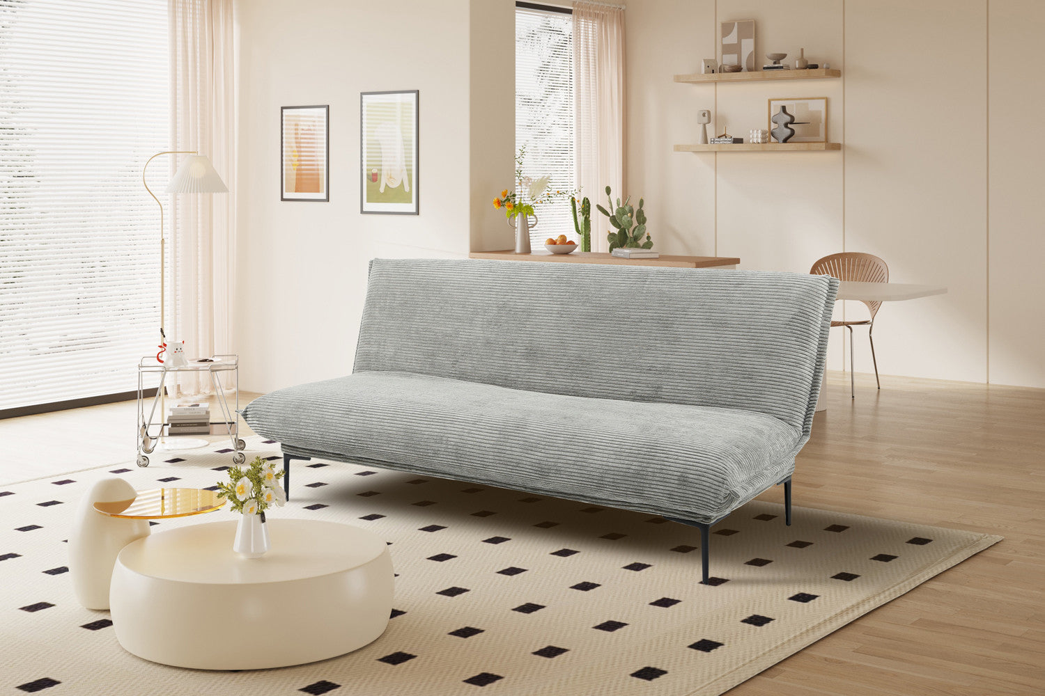 Schlafsofa Alisa aus Cord - Dunkelgrau-Schlafsofa-Rousseau-le canapé