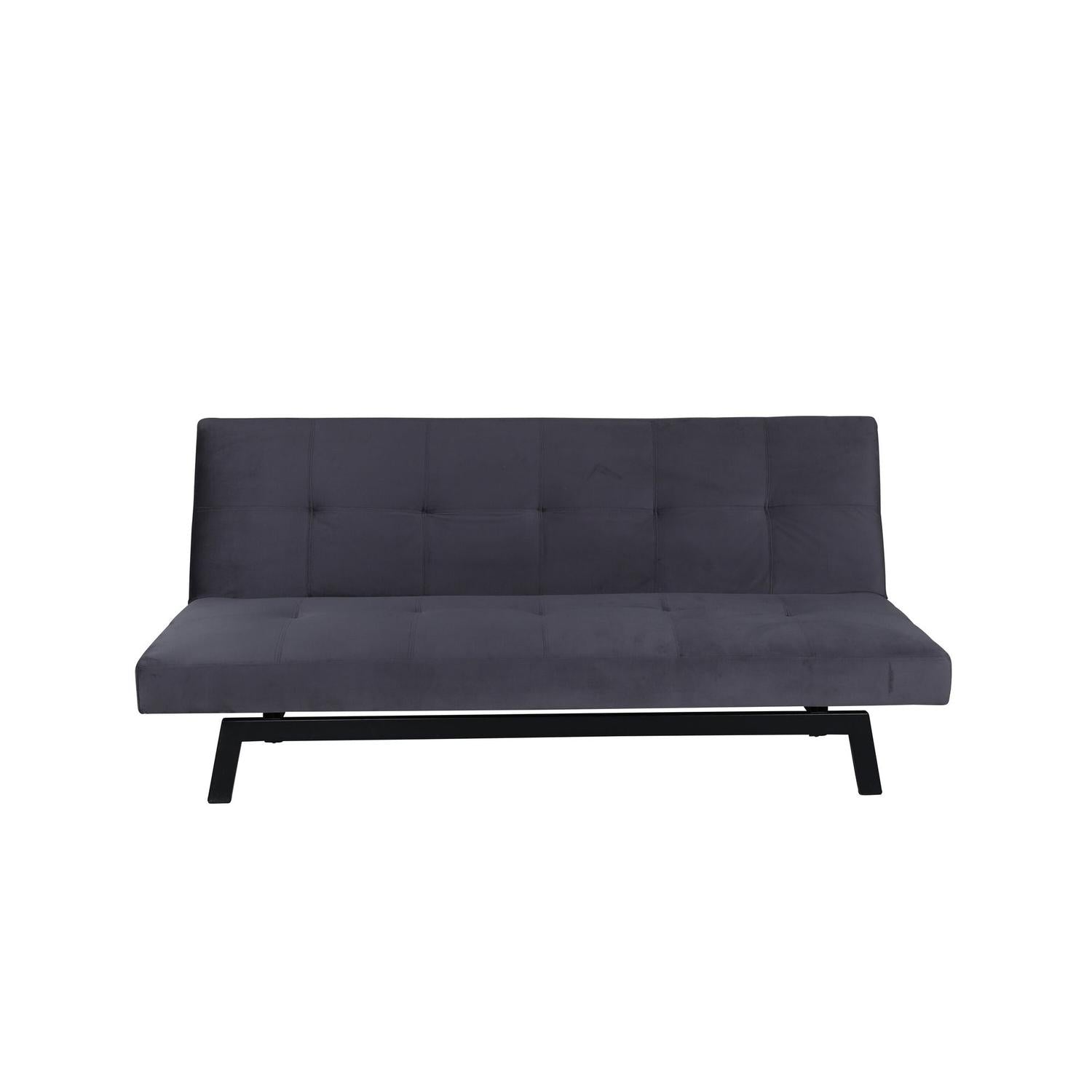 Schlafsofa Bodil 180cm aus Samt - Dunkelgrau-Schlafsofa-Venture Home-le canapé