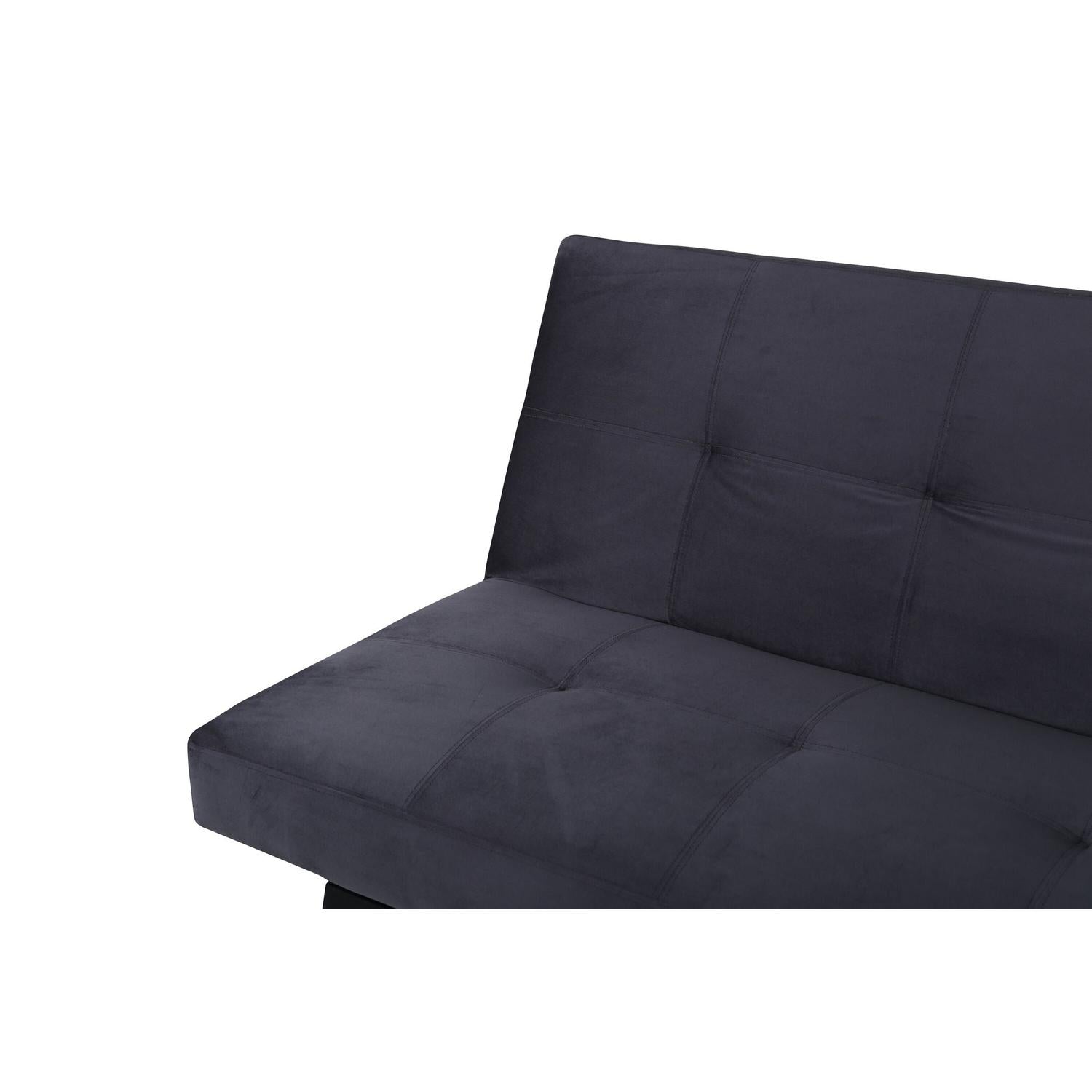 Schlafsofa Bodil 180cm aus Samt - Dunkelgrau-Schlafsofas-Venture Home-le canapé