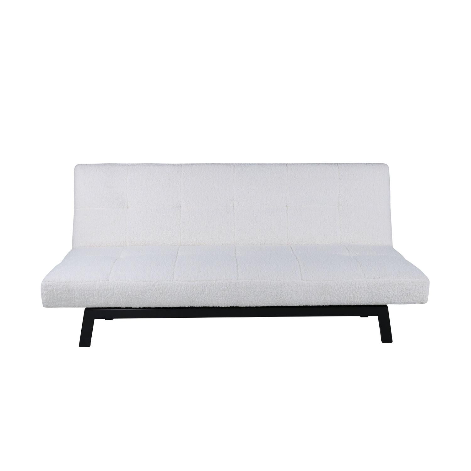 Schlafsofa Bodil 180cm aus Teddy Bouclé - Weiß-Schlafsofa-Venture Home-le canapé