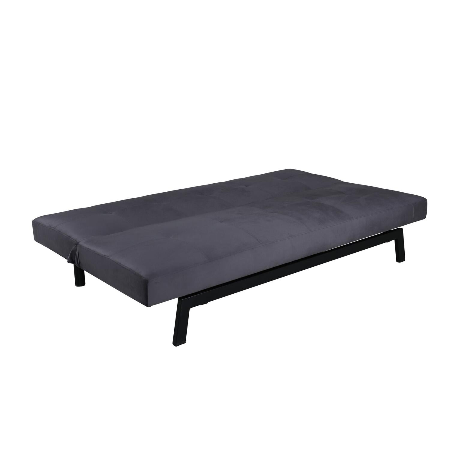 Schlafsofa Bodil aus Samt - Dunkelgrau-Schlafsofa-Venture Home-le canapé