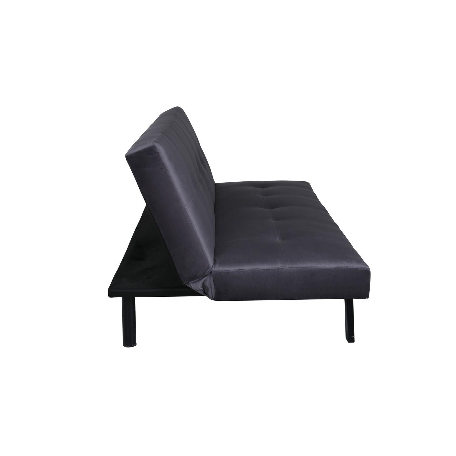 Schlafsofa Bodil aus Samt - Dunkelgrau-Schlafsofa-Venture Home-le canapé