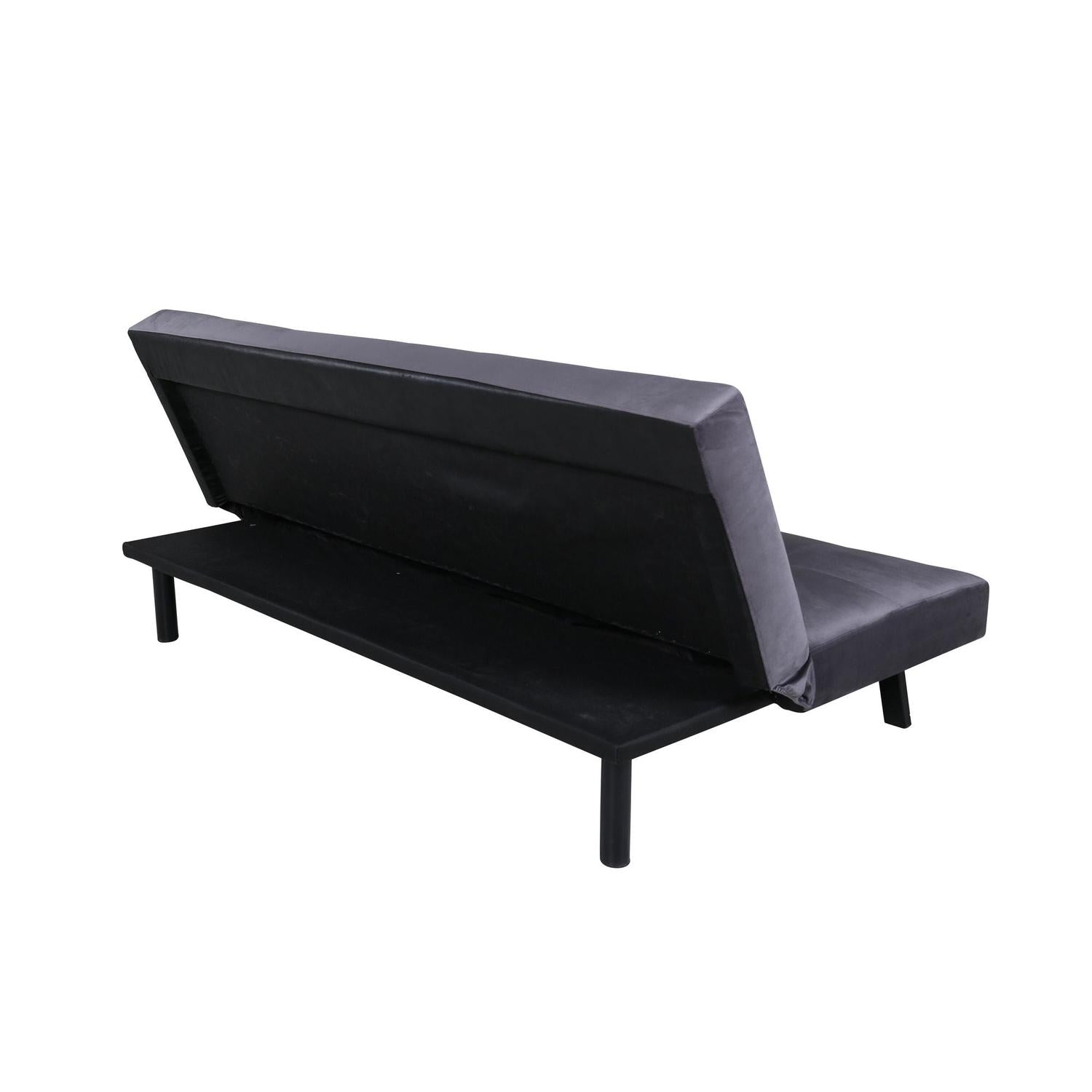 Schlafsofa Bodil aus Samt - Dunkelgrau-Schlafsofa-Venture Home-le canapé