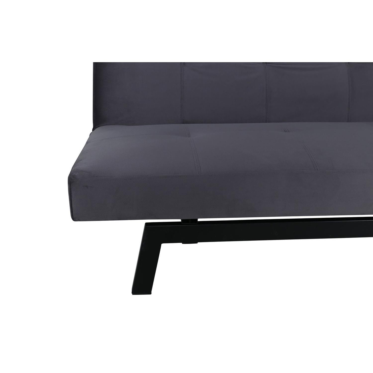 Schlafsofa Bodil aus Samt - Dunkelgrau-Schlafsofa-Venture Home-le canapé