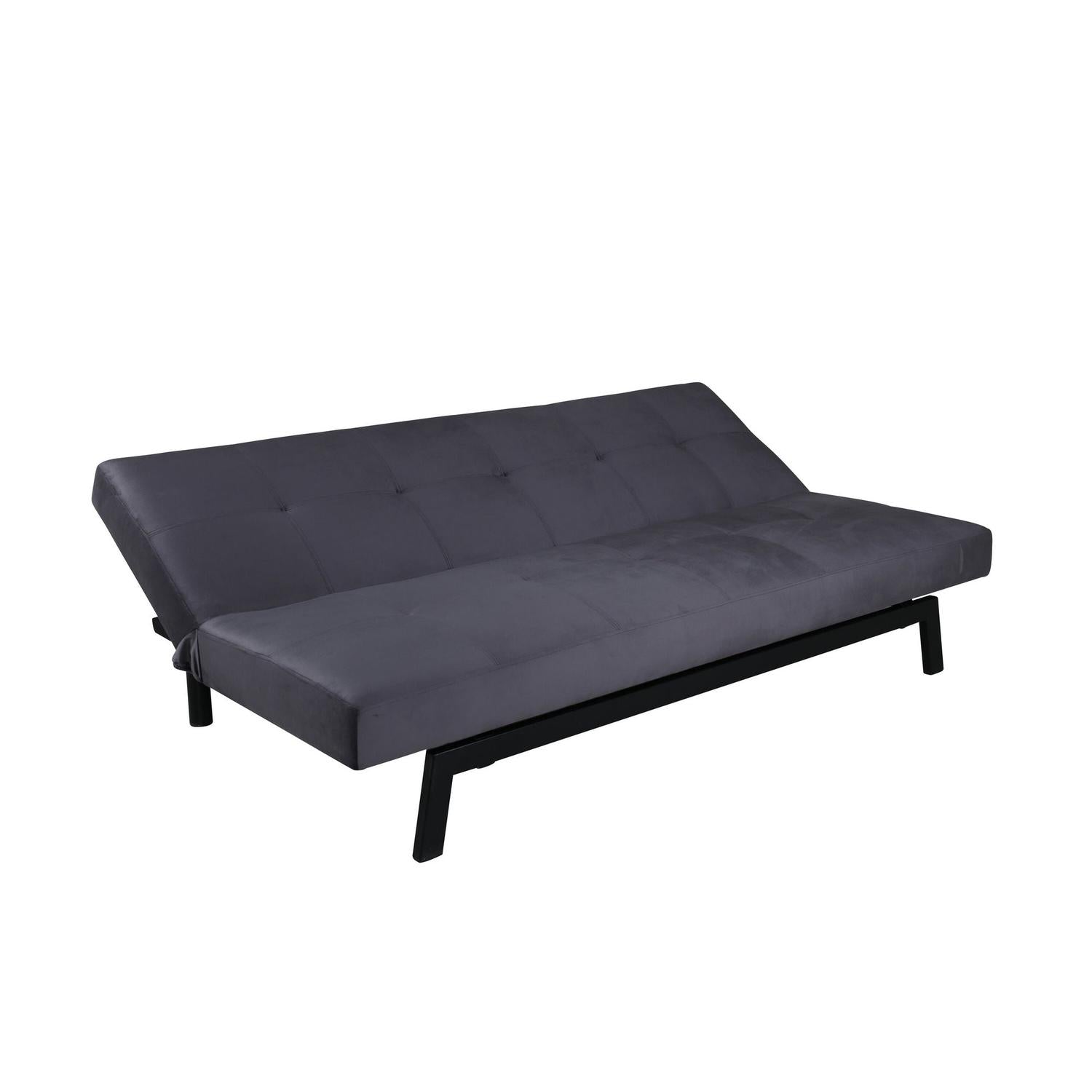 Schlafsofa Bodil aus Samt - Dunkelgrau-Schlafsofa-Venture Home-le canapé