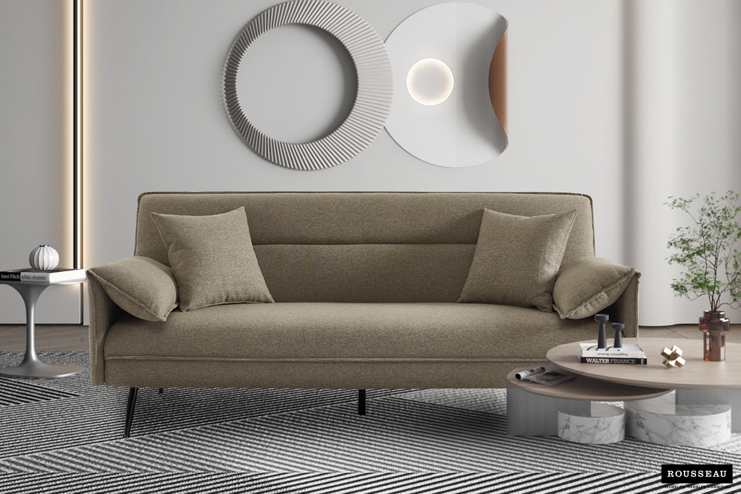 Schlafsofa Sivas - Beige-Schlafsofa-Rousseau-le canapé
