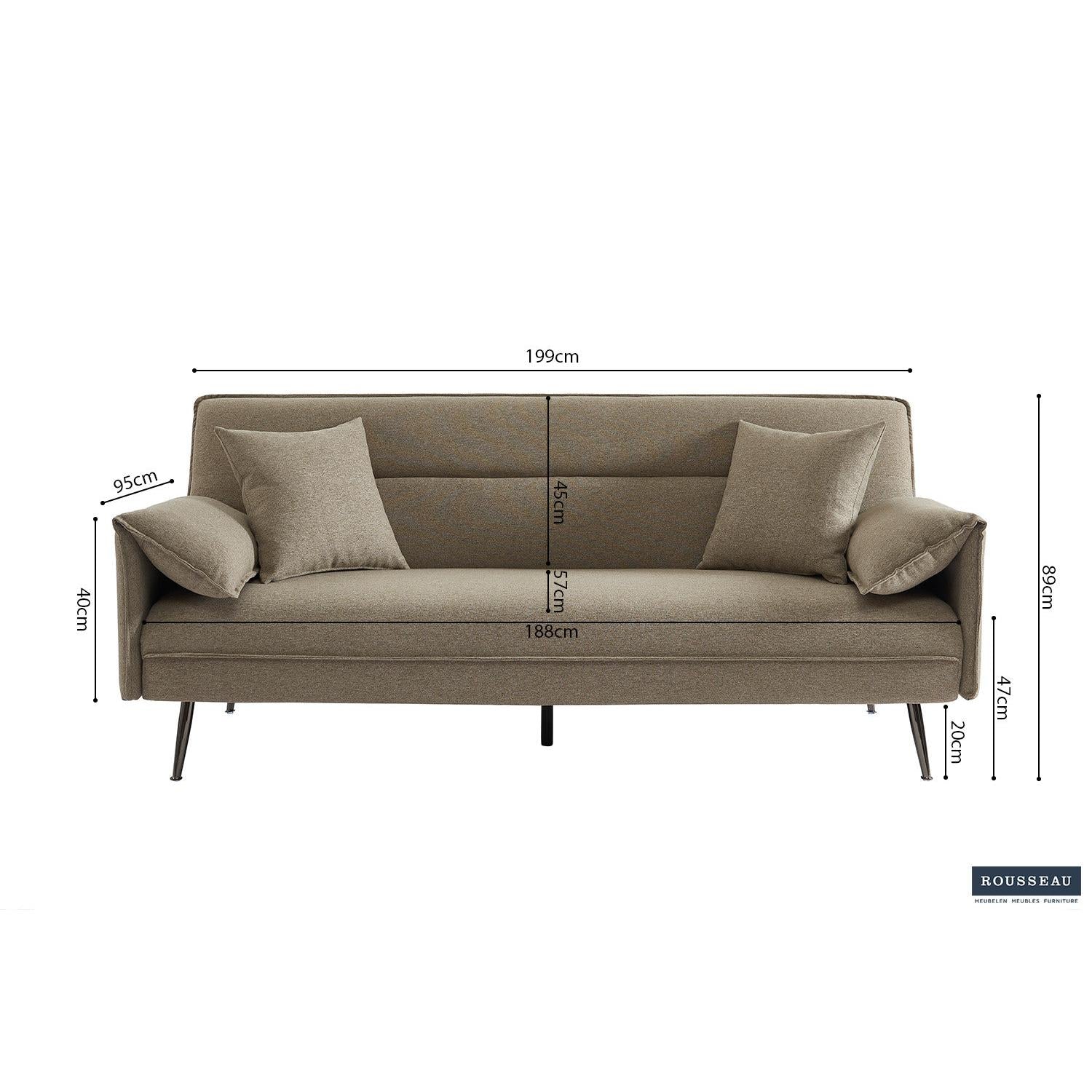 Schlafsofa Sivas - Beige-Schlafsofa-Rousseau-le canapé