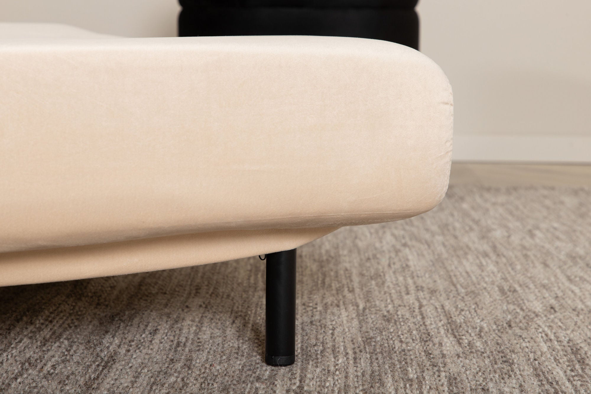 Schlafsofa Vicky Doppel aus Samt - Beige-Schlafsofas-Venture Home-le canapé